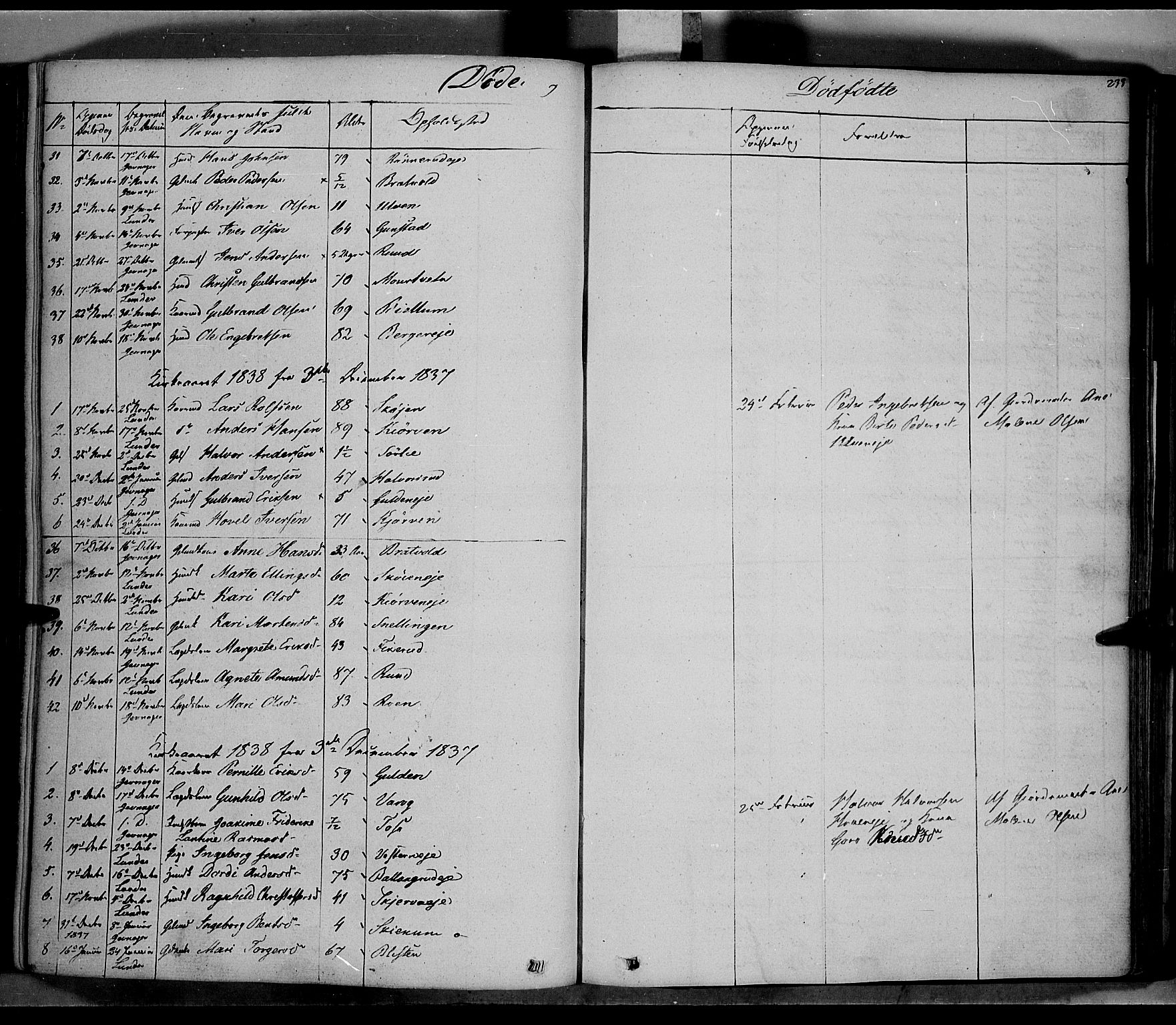 Jevnaker prestekontor, SAH/PREST-116/H/Ha/Haa/L0006: Parish register (official) no. 6, 1837-1857, p. 233