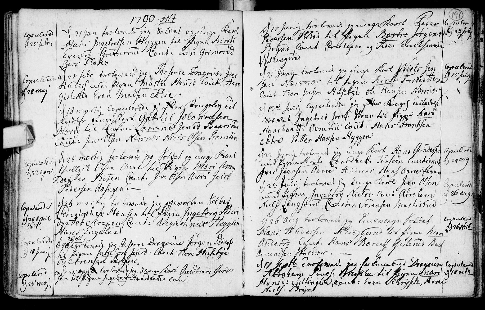 Røyken kirkebøker, SAKO/A-241/F/Fa/L0003: Parish register (official) no. 3, 1782-1813, p. 191