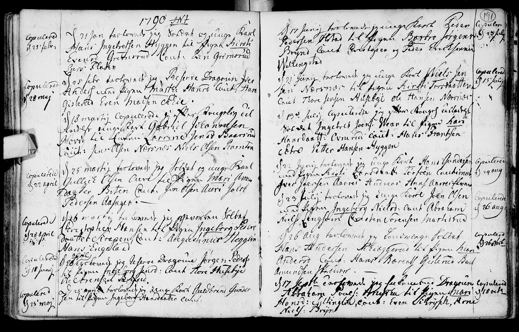 Røyken kirkebøker, AV/SAKO-A-241/F/Fa/L0003: Parish register (official) no. 3, 1782-1813, p. 191