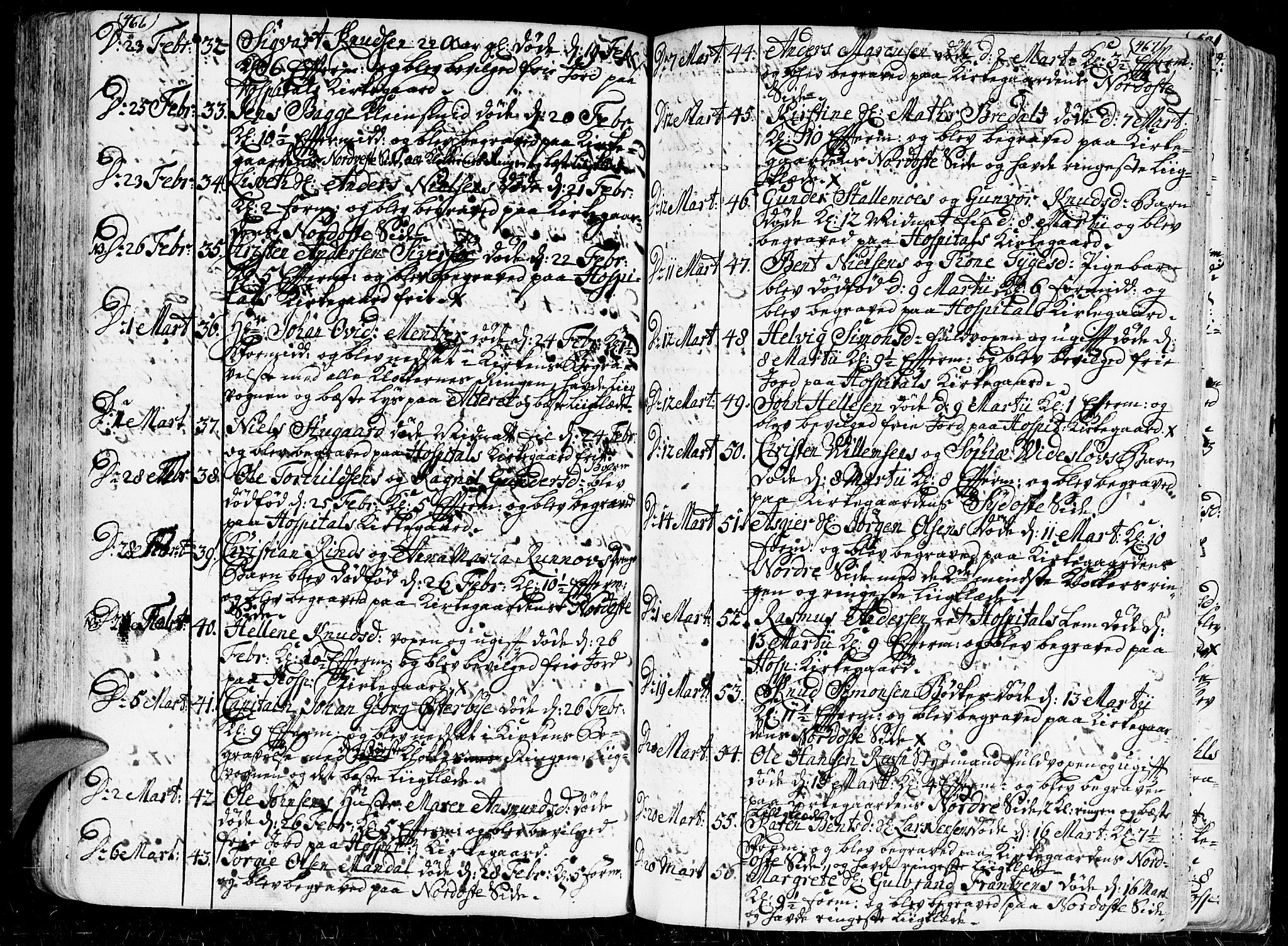 Kristiansand domprosti, AV/SAK-1112-0006/F/Fa/L0001: Parish register (official) no. A 1, 1734-1793, p. 466-467