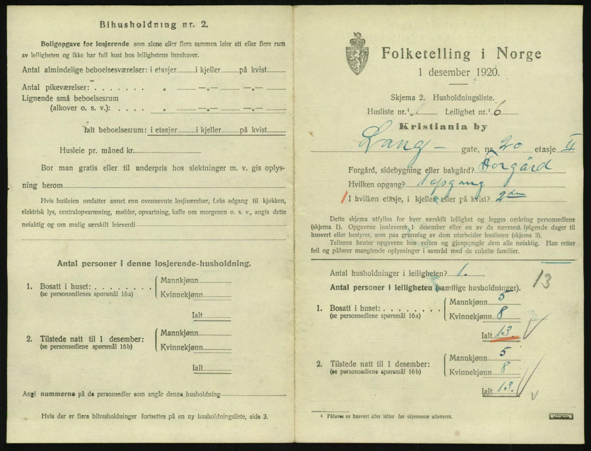 SAO, 1920 census for Kristiania, 1920, p. 57590