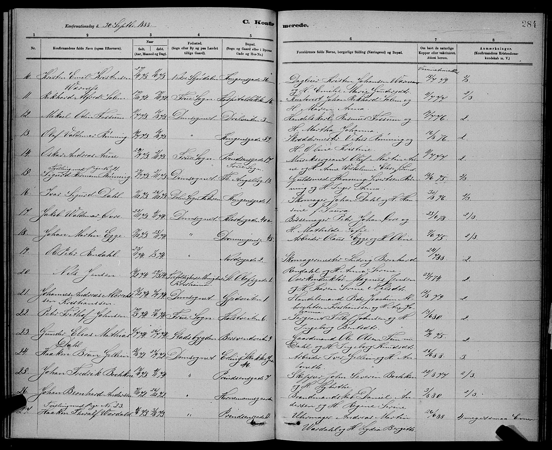 Ministerialprotokoller, klokkerbøker og fødselsregistre - Sør-Trøndelag, AV/SAT-A-1456/601/L0092: Parish register (copy) no. 601C10, 1884-1897, p. 284