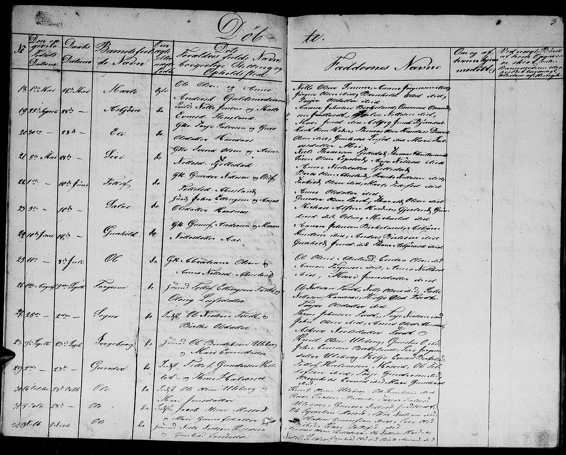 Evje sokneprestkontor, AV/SAK-1111-0008/F/Fb/Fbb/L0001: Parish register (copy) no. B 1, 1849-1878, p. 3