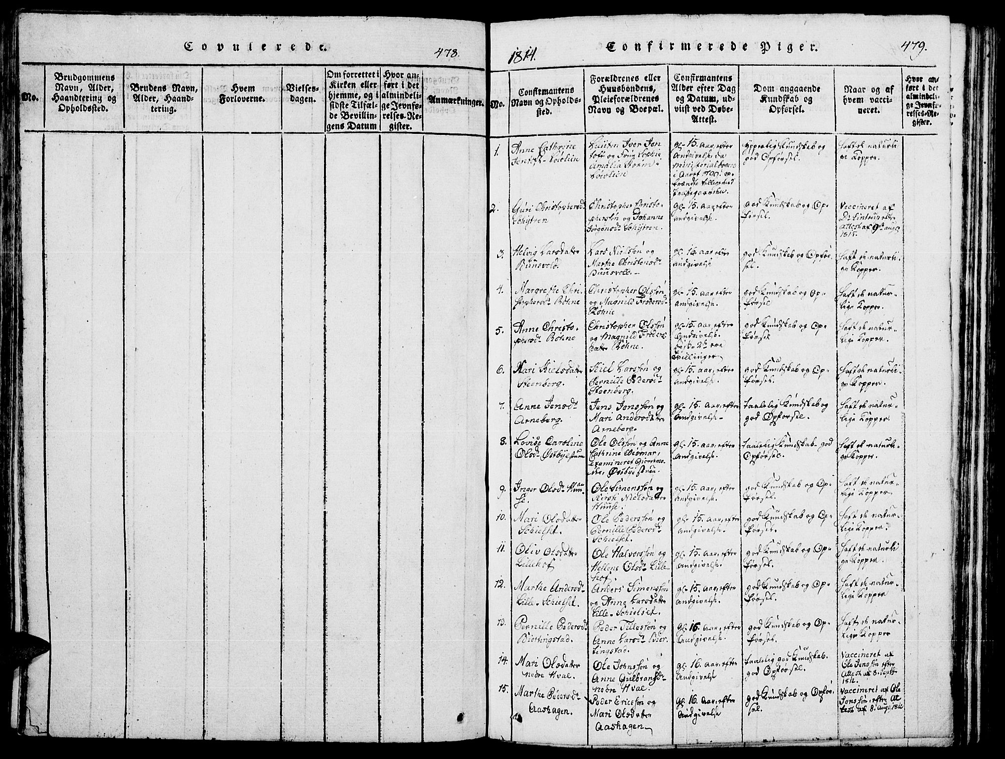 Romedal prestekontor, SAH/PREST-004/K/L0002: Parish register (official) no. 2, 1814-1828, p. 478-479