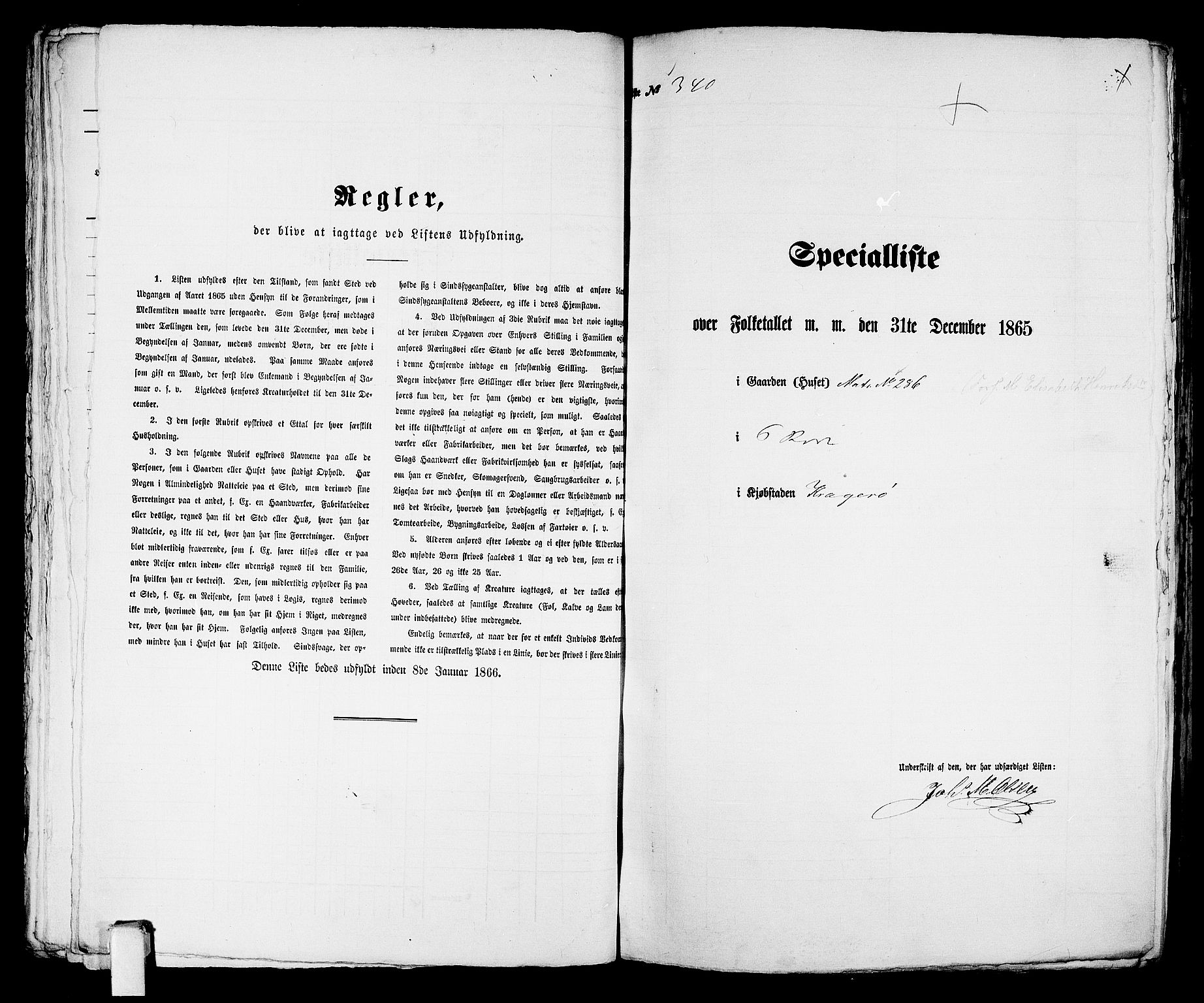 RA, 1865 census for Kragerø/Kragerø, 1865, p. 695