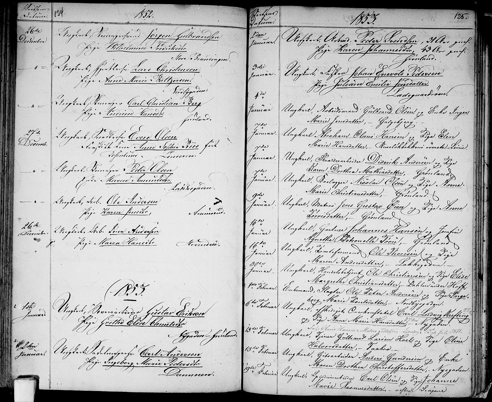 Aker prestekontor kirkebøker, SAO/A-10861/G/L0011: Parish register (copy) no. 11, 1846-1859, p. 124-125