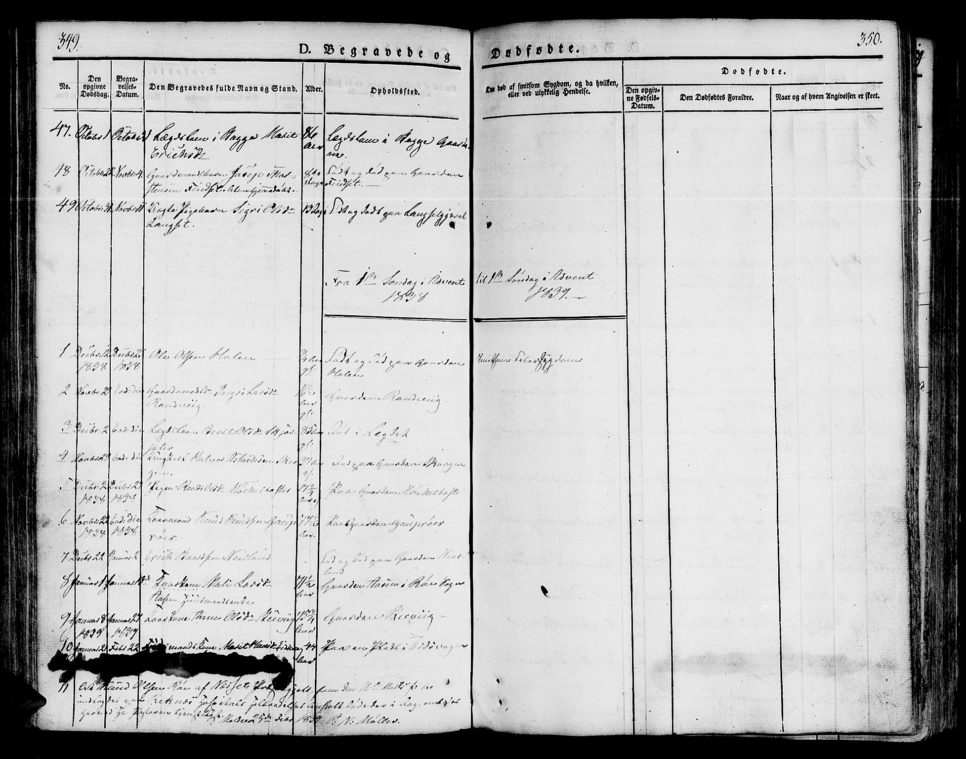 Ministerialprotokoller, klokkerbøker og fødselsregistre - Møre og Romsdal, SAT/A-1454/551/L0624: Parish register (official) no. 551A04, 1831-1845, p. 349-350