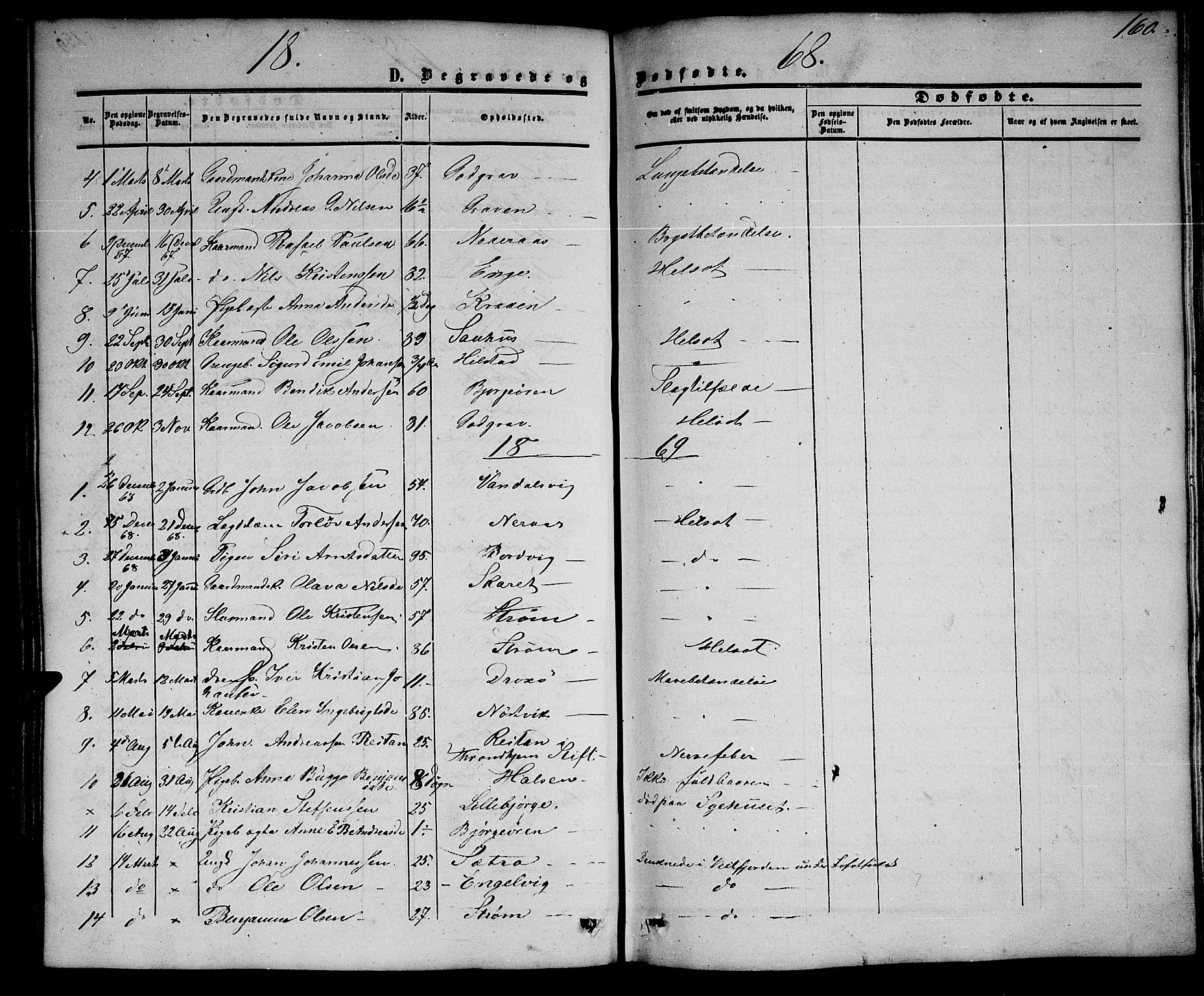 Ministerialprotokoller, klokkerbøker og fødselsregistre - Nordland, AV/SAT-A-1459/814/L0229: Parish register (copy) no. 814C02, 1859-1883, p. 160