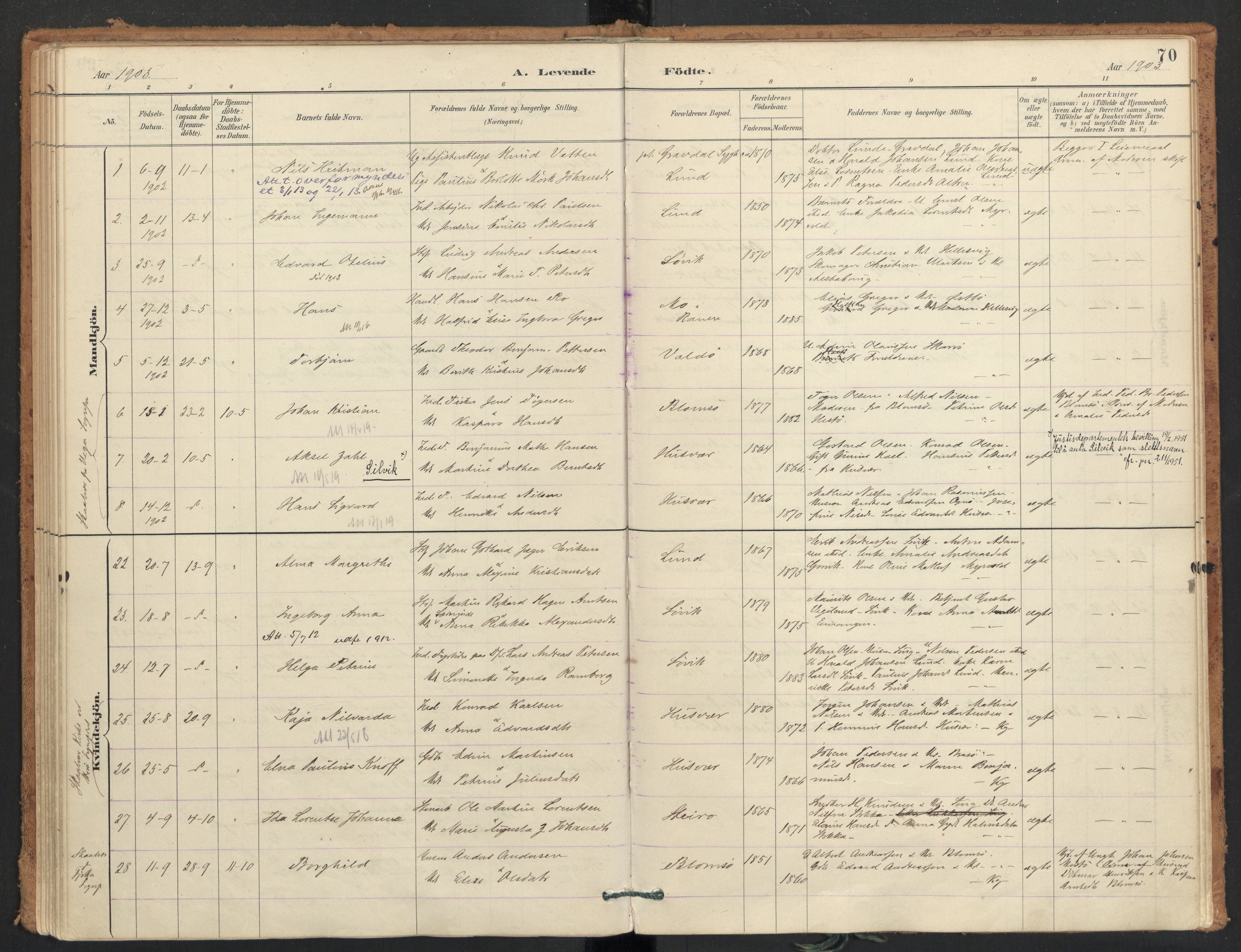 Ministerialprotokoller, klokkerbøker og fødselsregistre - Nordland, AV/SAT-A-1459/830/L0453: Parish register (official) no. 830A17, 1886-1911, p. 70