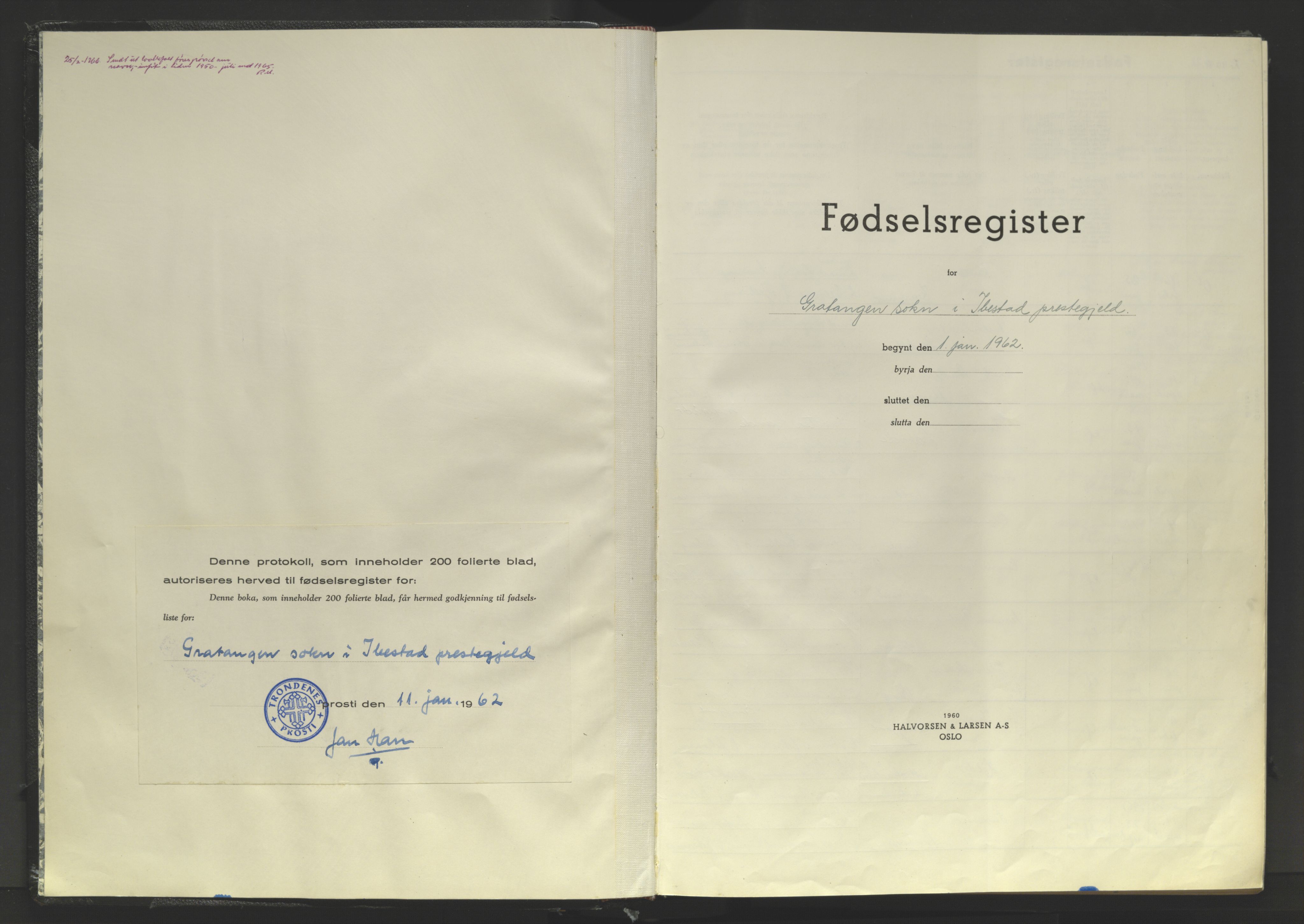 Ibestad sokneprestembete, SATØ/S-0077/I/Ic/L0065: Birth register no. 65, 1962-1982