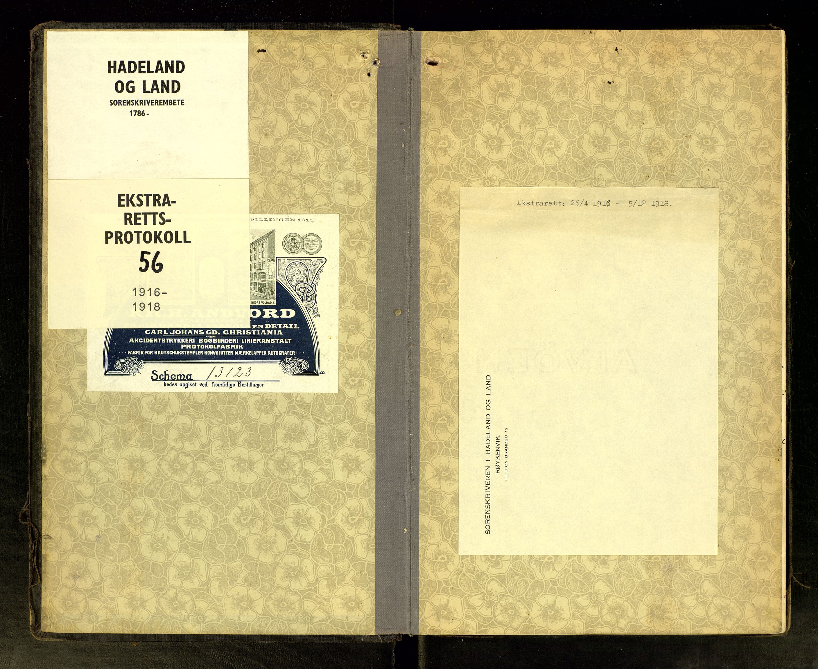 Hadeland og Land tingrett, AV/SAH-TING-010/G/Gc/L0056: Ekstrarettsprotokoll, 1916-1918