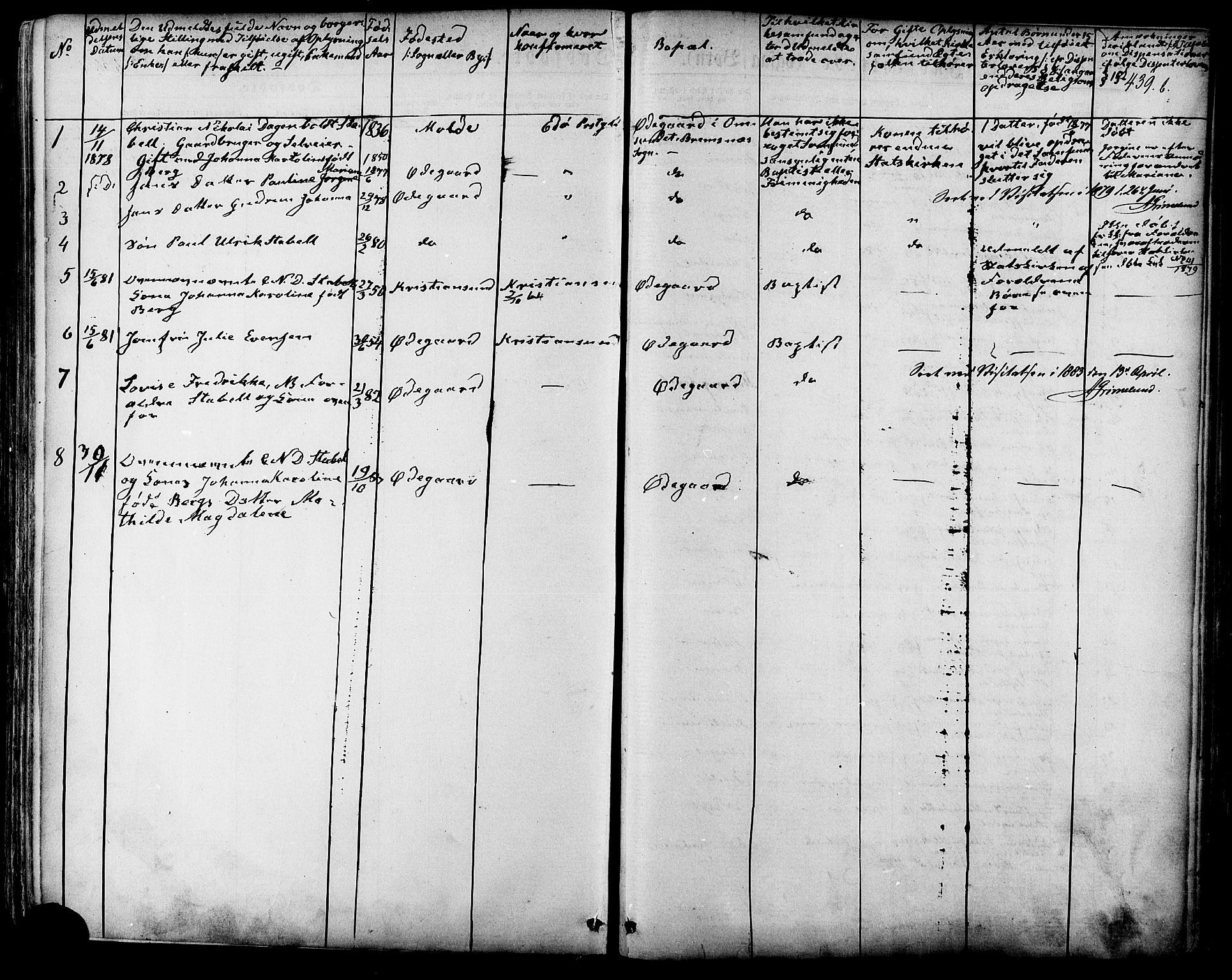 Ministerialprotokoller, klokkerbøker og fødselsregistre - Møre og Romsdal, SAT/A-1454/568/L0805: Parish register (official) no. 568A12 /1, 1869-1884, p. 439b