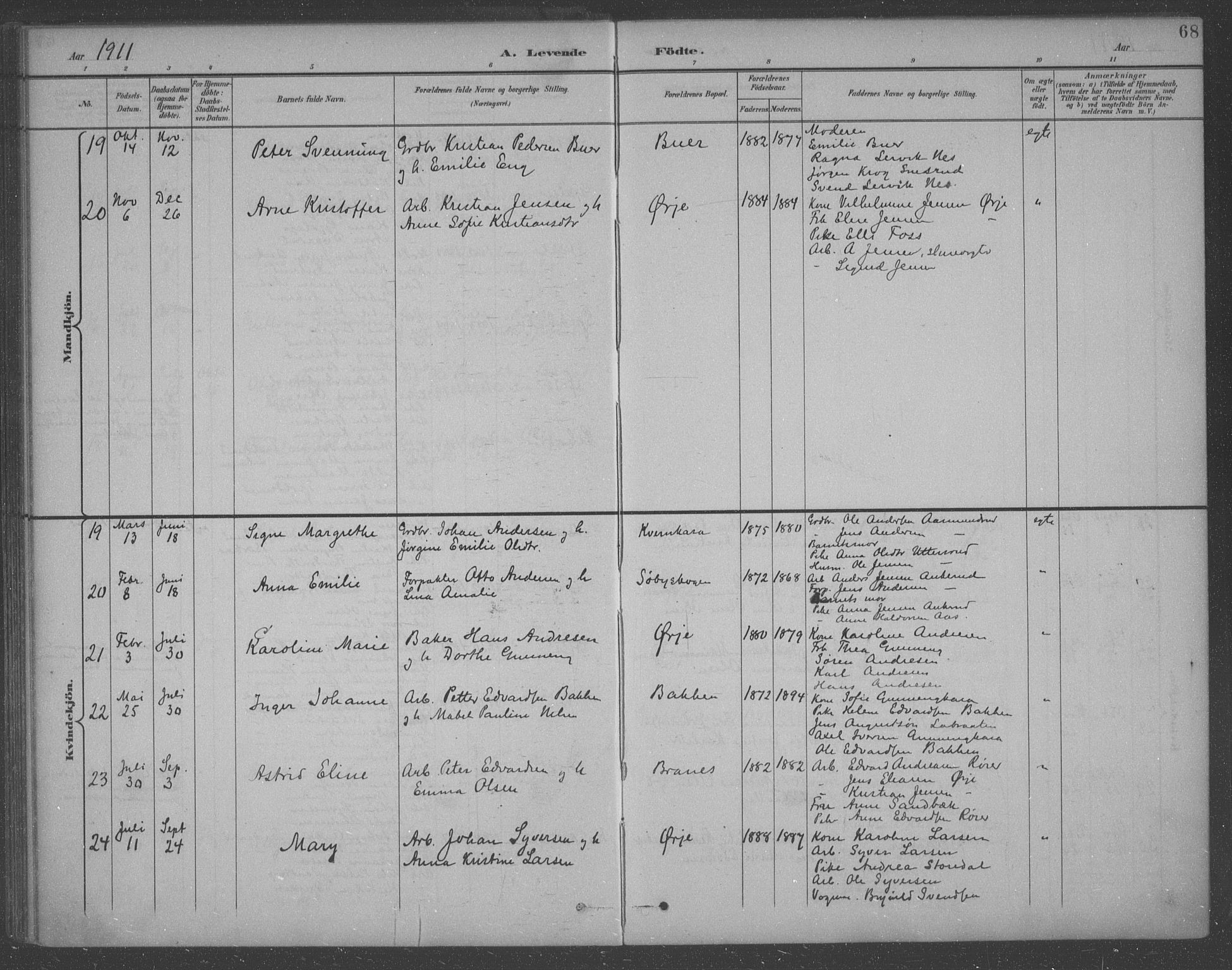 Aremark prestekontor Kirkebøker, SAO/A-10899/F/Fb/L0005: Parish register (official) no. II 5, 1895-1919, p. 68