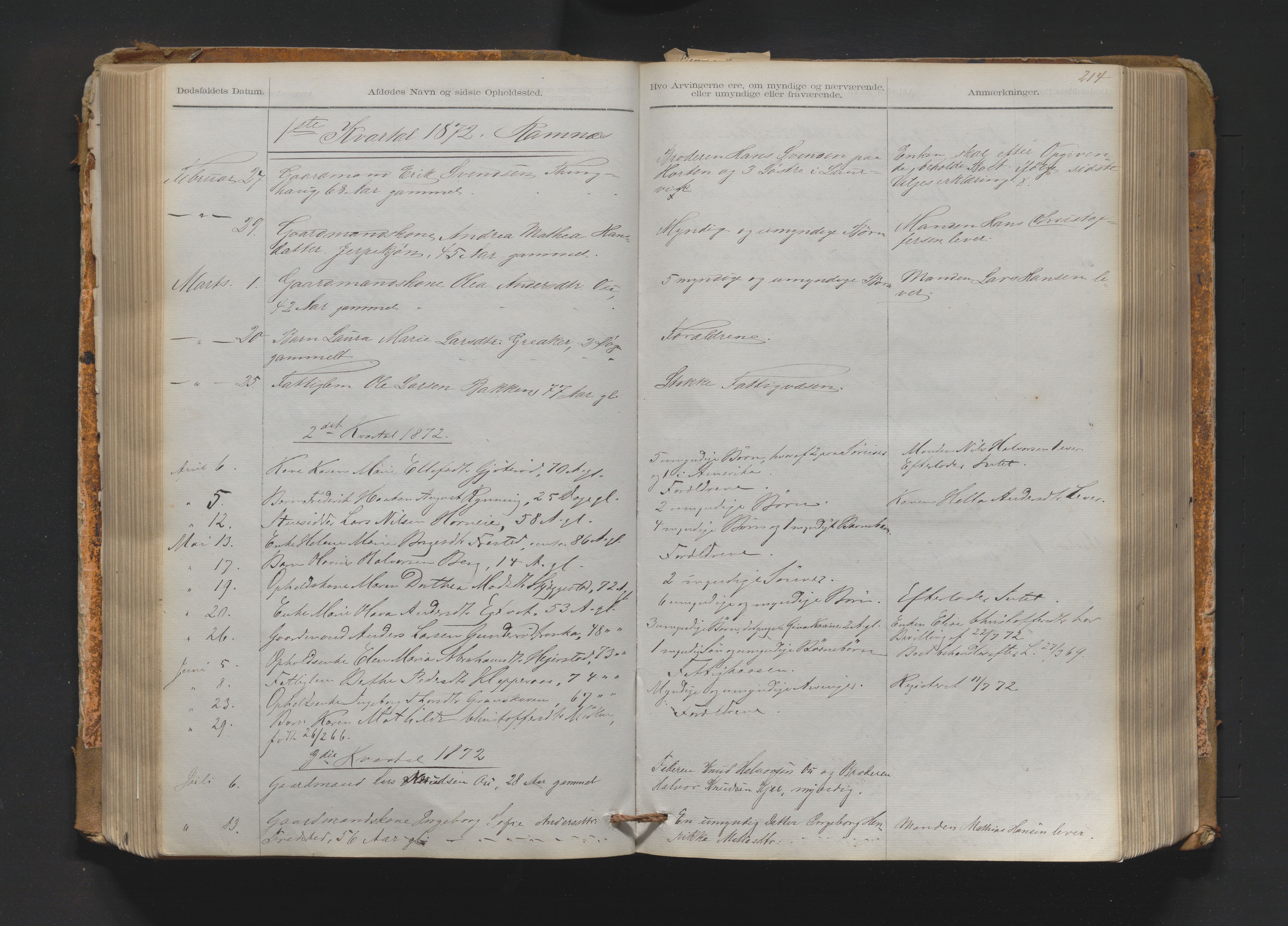 Mellom Jarlsberg sorenskriveri, AV/SAKO-A-132/H/Ha/Haa/Haab/L0001: Dødsfallsprotokoll, landdistriktet, 1863-1905, p. 214