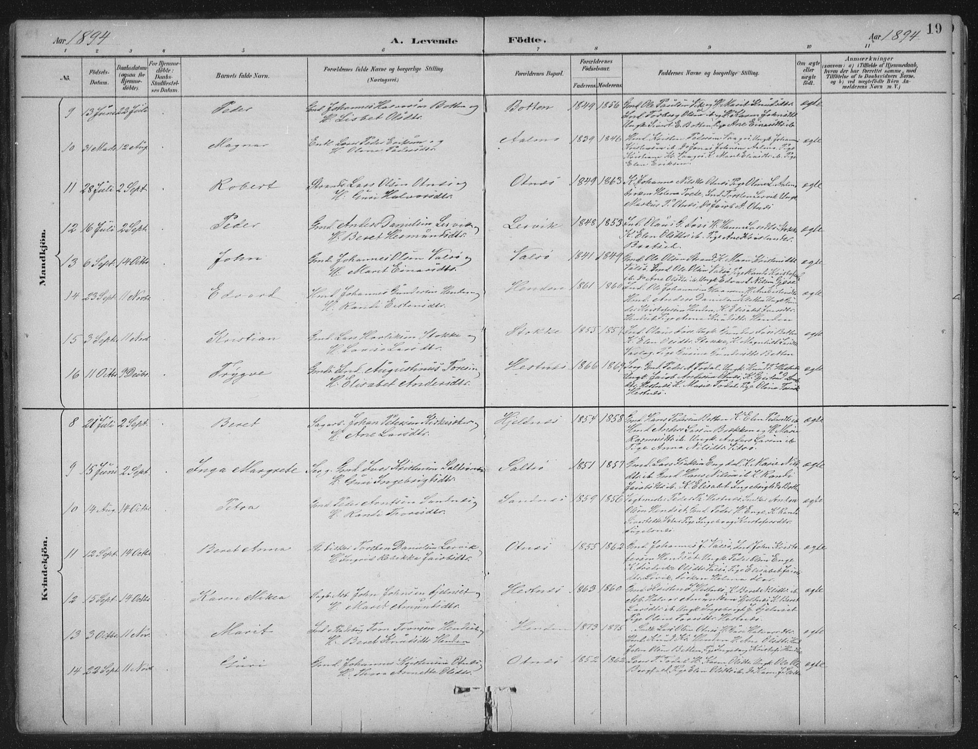 Ministerialprotokoller, klokkerbøker og fødselsregistre - Møre og Romsdal, AV/SAT-A-1454/580/L0925: Parish register (official) no. 580A02, 1888-1913, p. 19