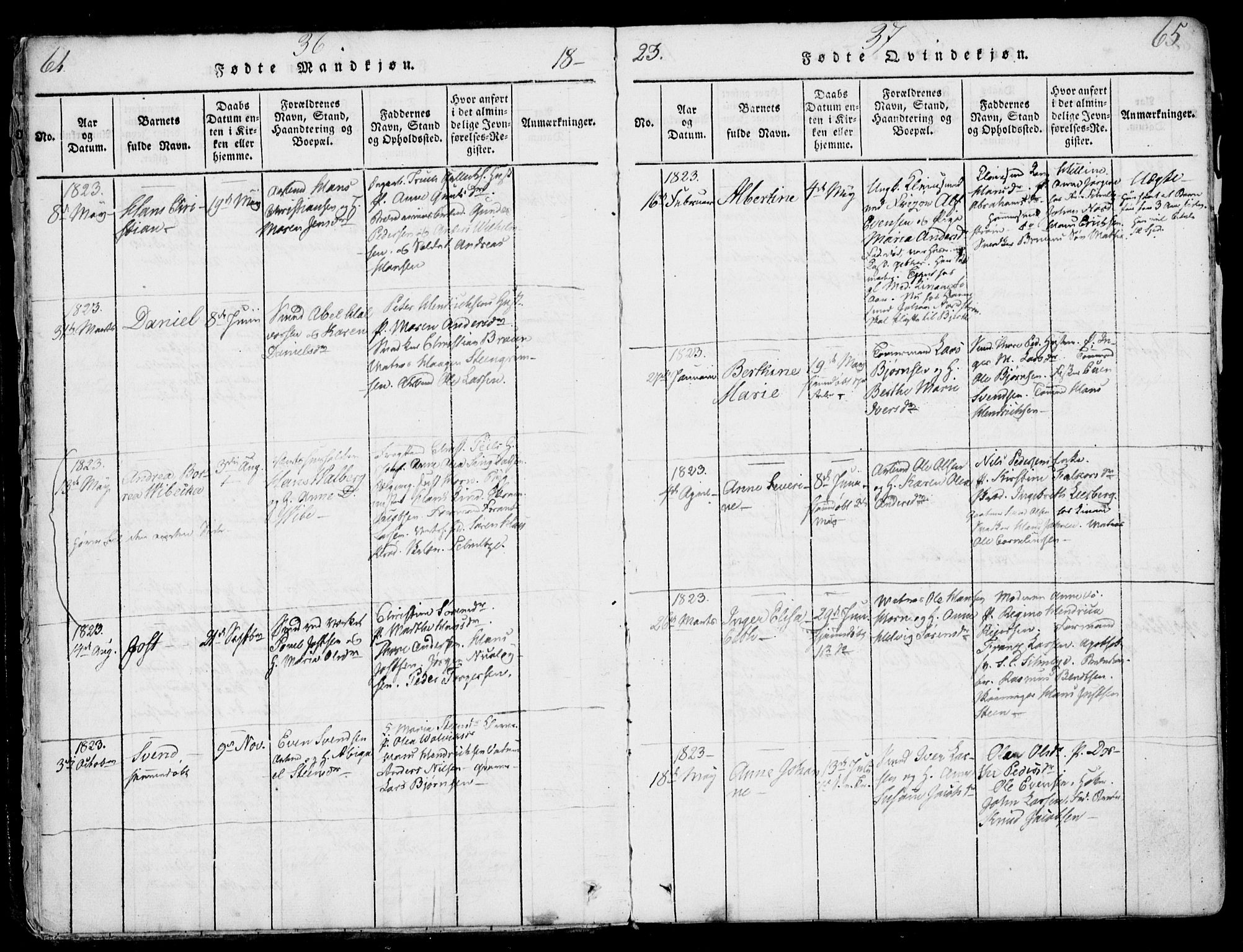 Larvik kirkebøker, SAKO/A-352/F/Fb/L0002: Parish register (official) no. II 2, 1818-1842, p. 64-65