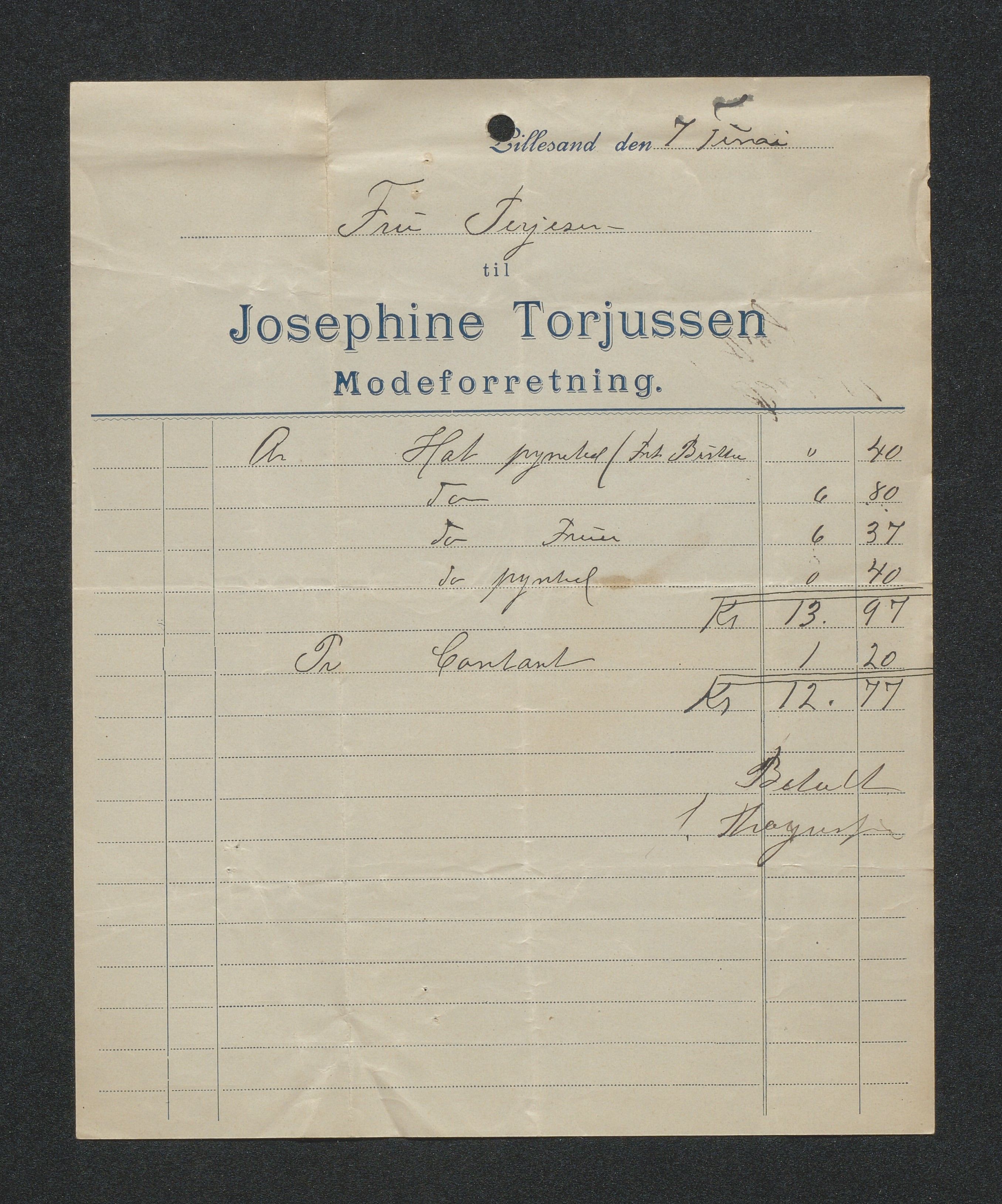 O. Terjesens rederi, AAKS/PA-2525/R/R02/L0002: Regnskapsbilag, 1899-1904