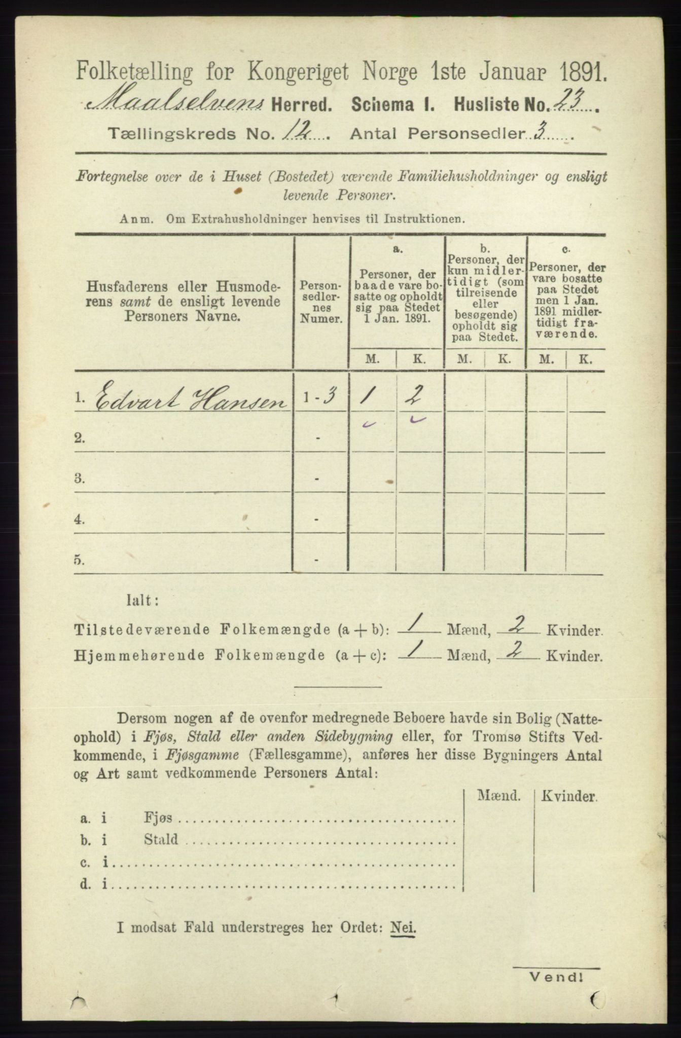 RA, 1891 census for 1924 Målselv, 1891, p. 3783