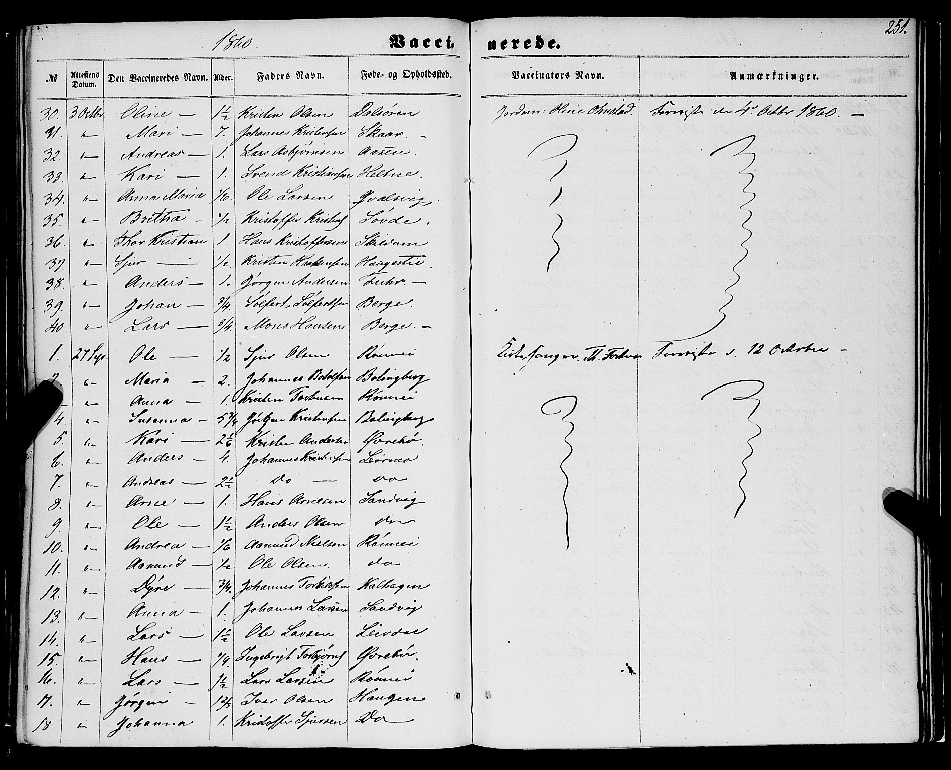 Luster sokneprestembete, SAB/A-81101/H/Haa/Haaa/L0008: Parish register (official) no. A 8, 1860-1870, p. 251