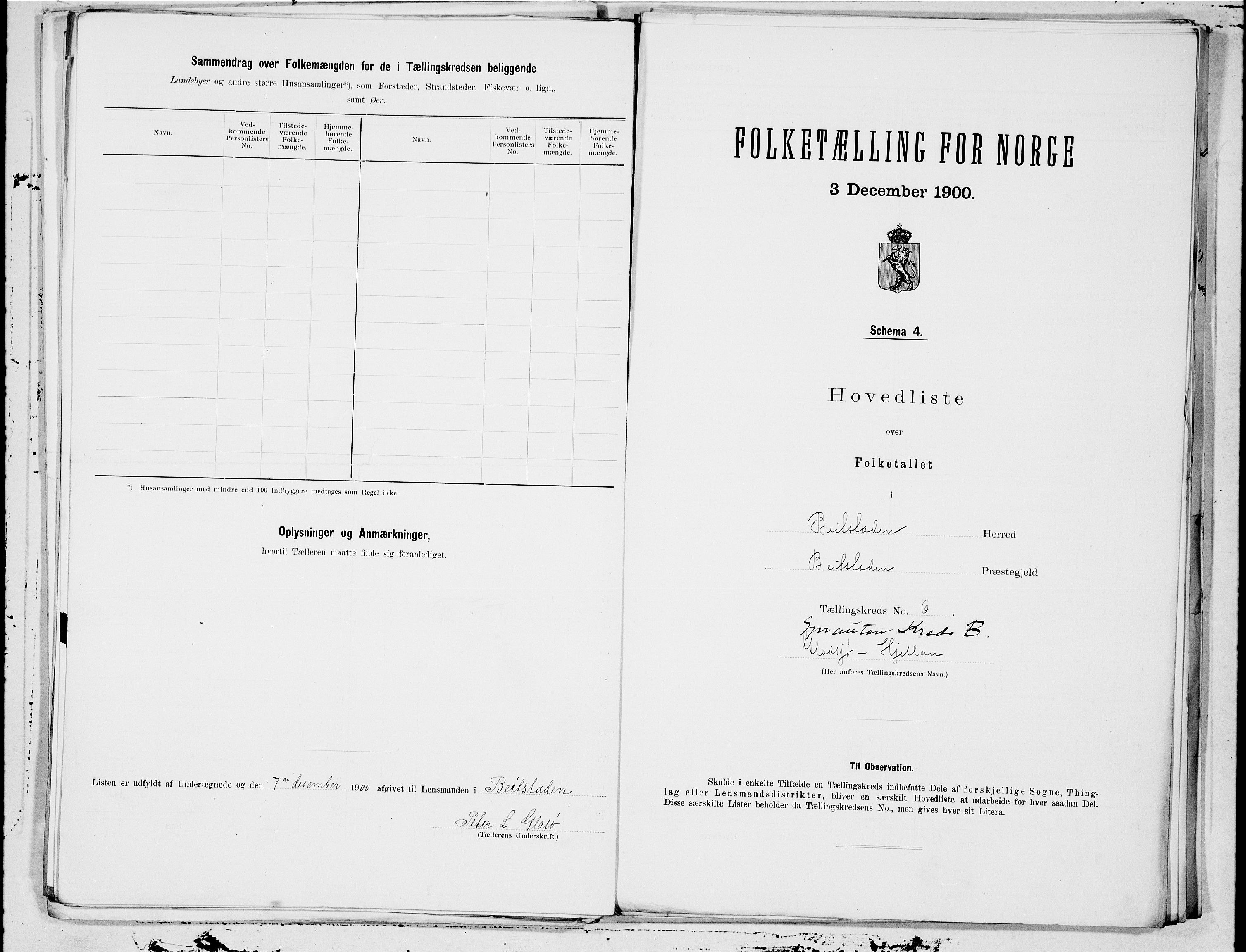 SAT, 1900 census for Beitstad, 1900, p. 12