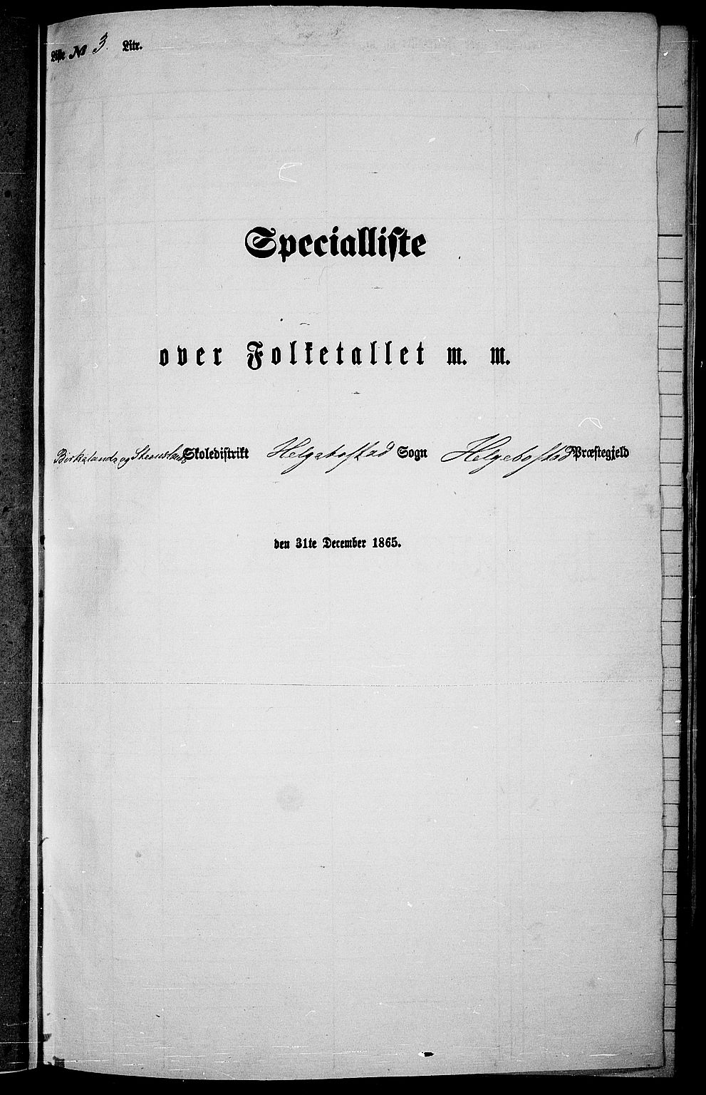 RA, 1865 census for Hægebostad, 1865, p. 32