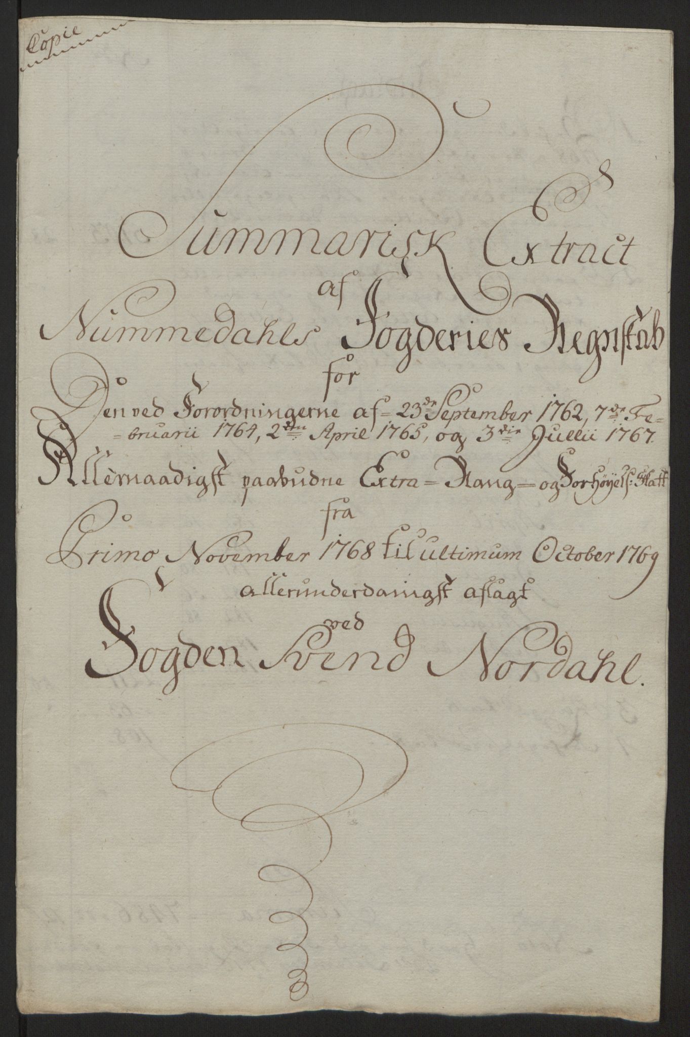 Rentekammeret inntil 1814, Reviderte regnskaper, Fogderegnskap, AV/RA-EA-4092/R64/L4502: Ekstraskatten Namdal, 1762-1772, p. 306