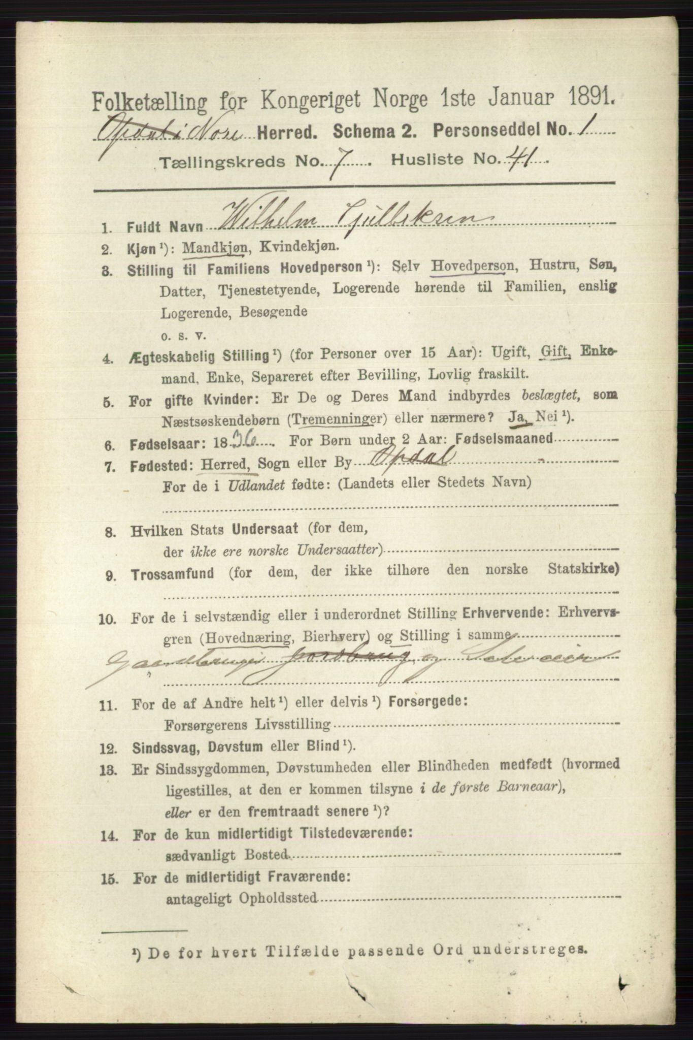 RA, 1891 census for 0633 Nore, 1891, p. 2786