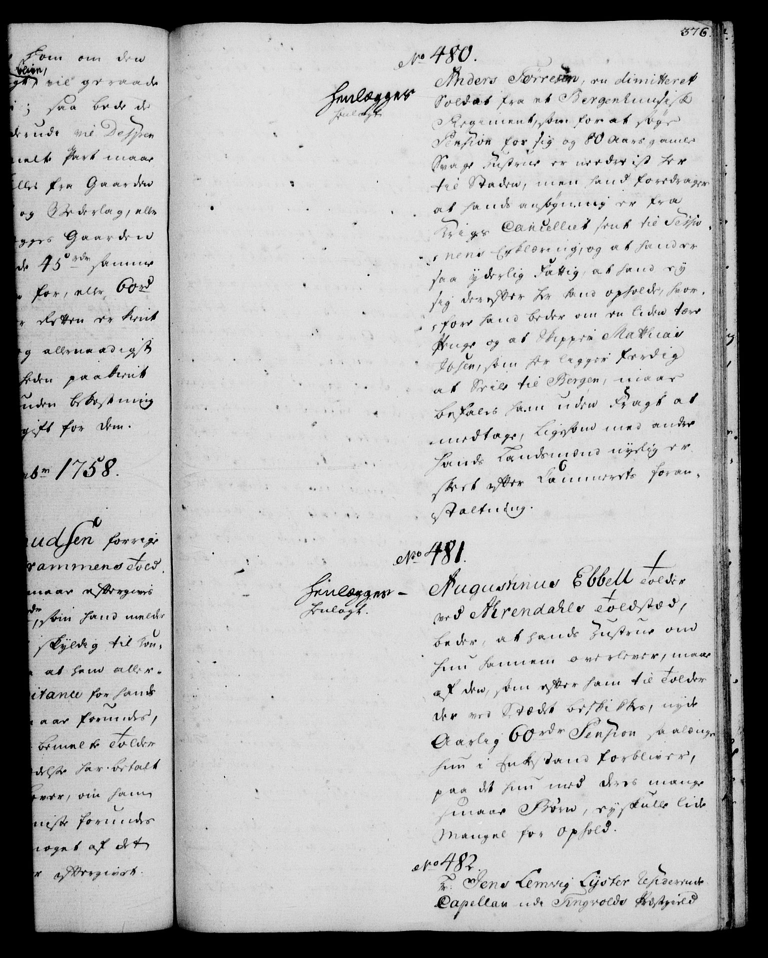 Rentekammeret, Kammerkanselliet, AV/RA-EA-3111/G/Gh/Gha/L0034: Norsk ekstraktmemorialprotokoll (merket RK 53.79), 1756-1759, p. 376