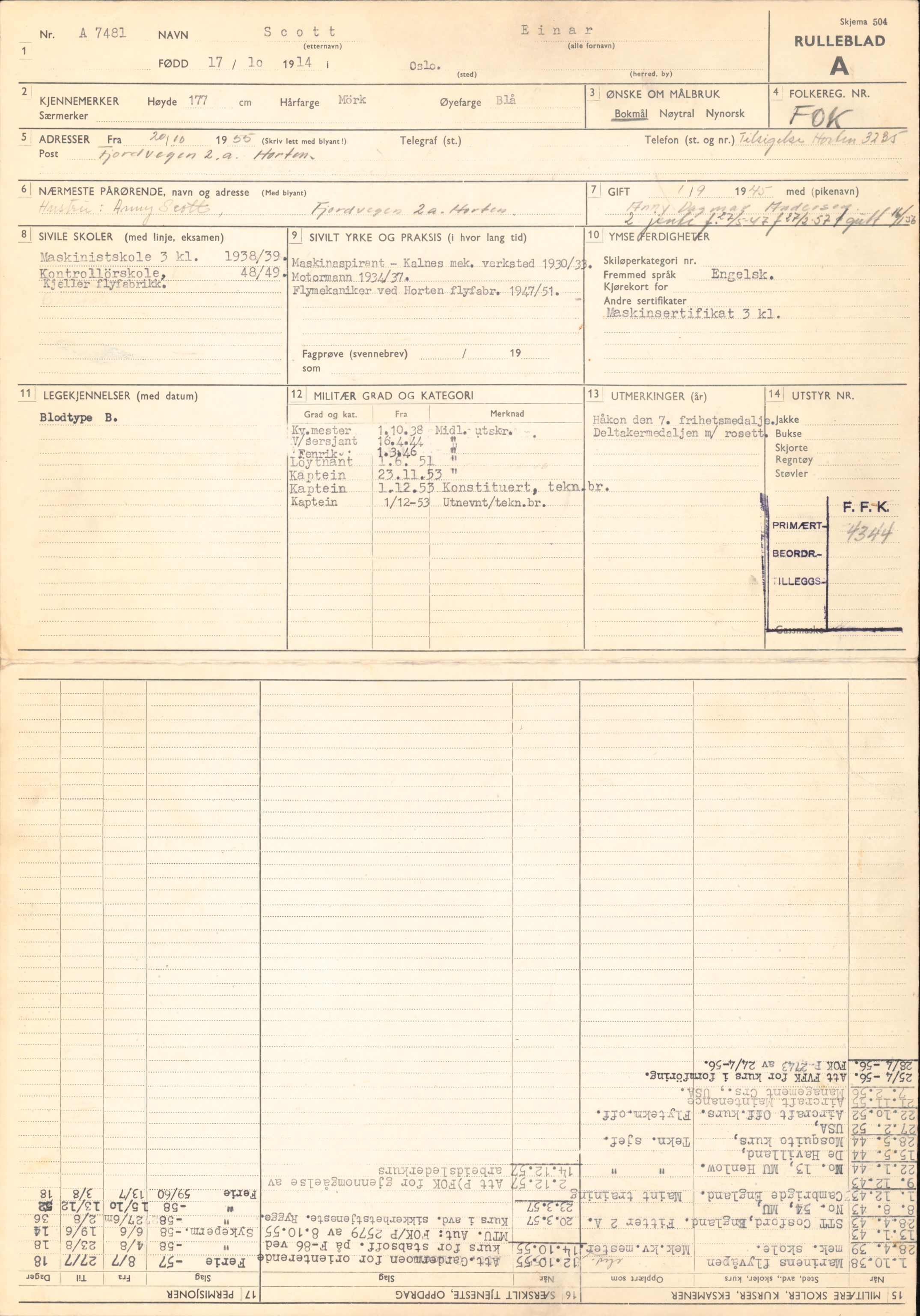 Forsvaret, Forsvarets overkommando/Luftforsvarsstaben, AV/RA-RAFA-4079/P/Pa/L0038: Personellpapirer, 1914, p. 129