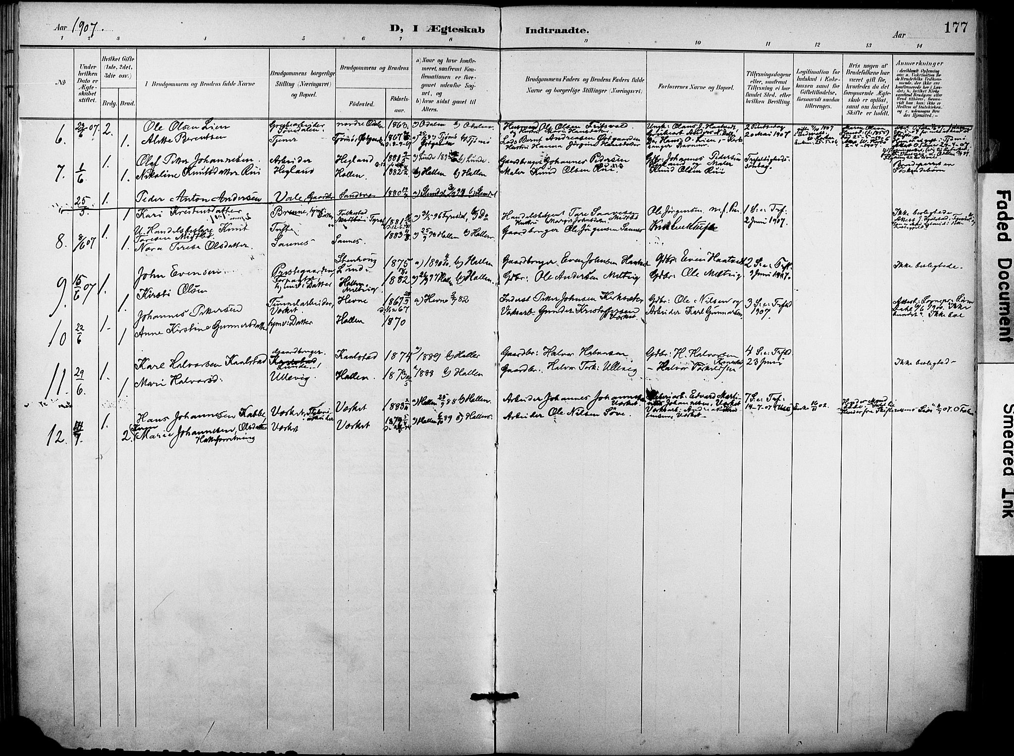 Holla kirkebøker, SAKO/A-272/F/Fa/L0010: Parish register (official) no. 10, 1897-1907, p. 177