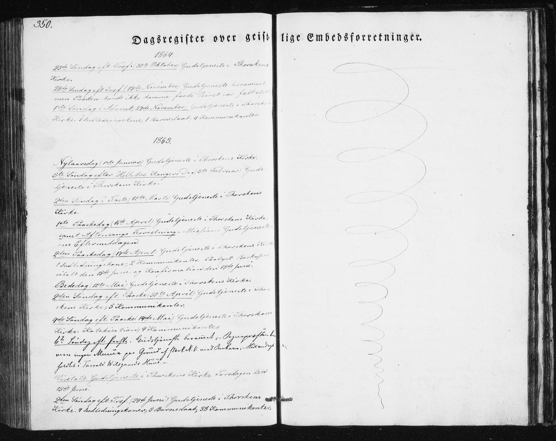 Berg sokneprestkontor, AV/SATØ-S-1318/G/Ga/Gab/L0011klokker: Parish register (copy) no. 11, 1833-1878, p. 350