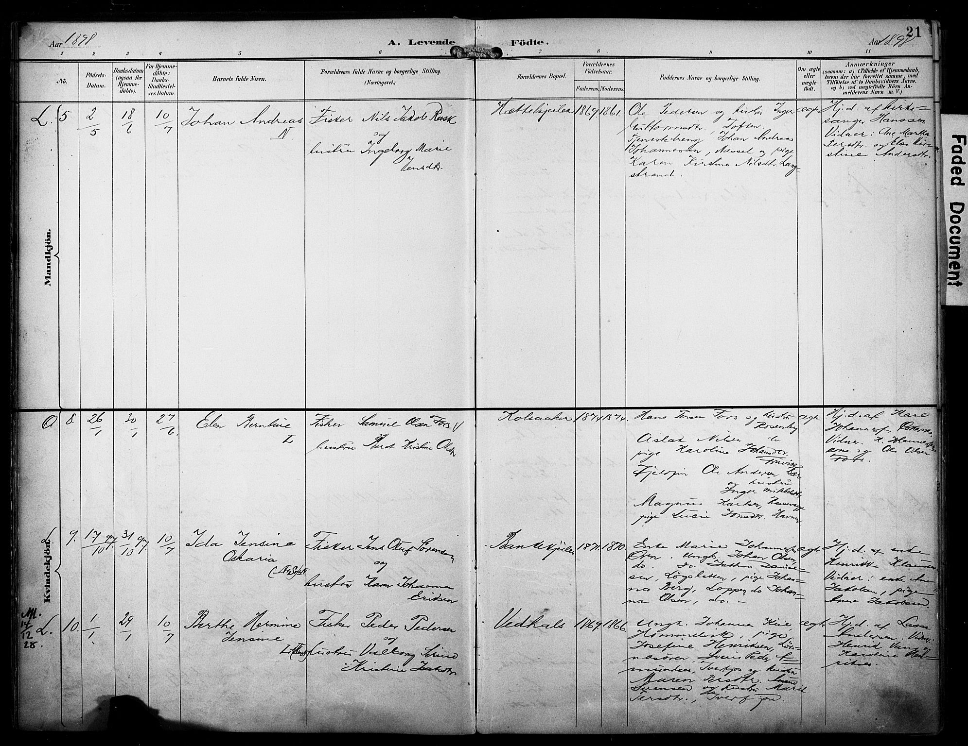 Loppa sokneprestkontor, AV/SATØ-S-1339/H/Ha/L0009kirke: Parish register (official) no. 9, 1895-1909, p. 21