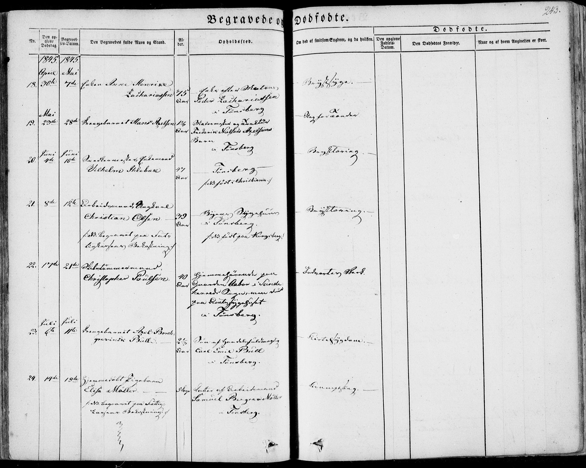 Tønsberg kirkebøker, SAKO/A-330/F/Fa/L0007: Parish register (official) no. I 7, 1845-1854, p. 243