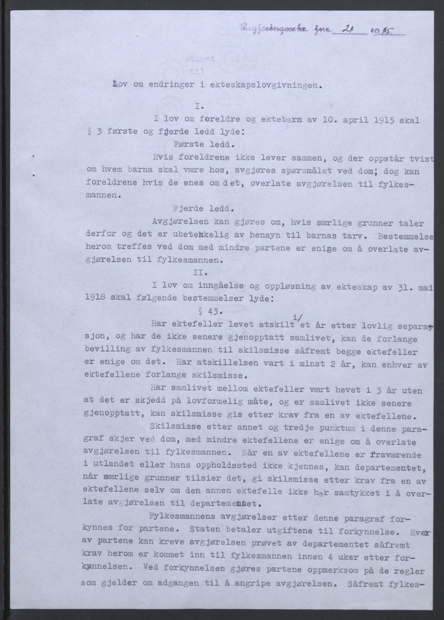 NS-administrasjonen 1940-1945 (Statsrådsekretariatet, de kommisariske statsråder mm), AV/RA-S-4279/D/Db/L0101/0001: -- / Lover og vedtak, 1945, p. 41