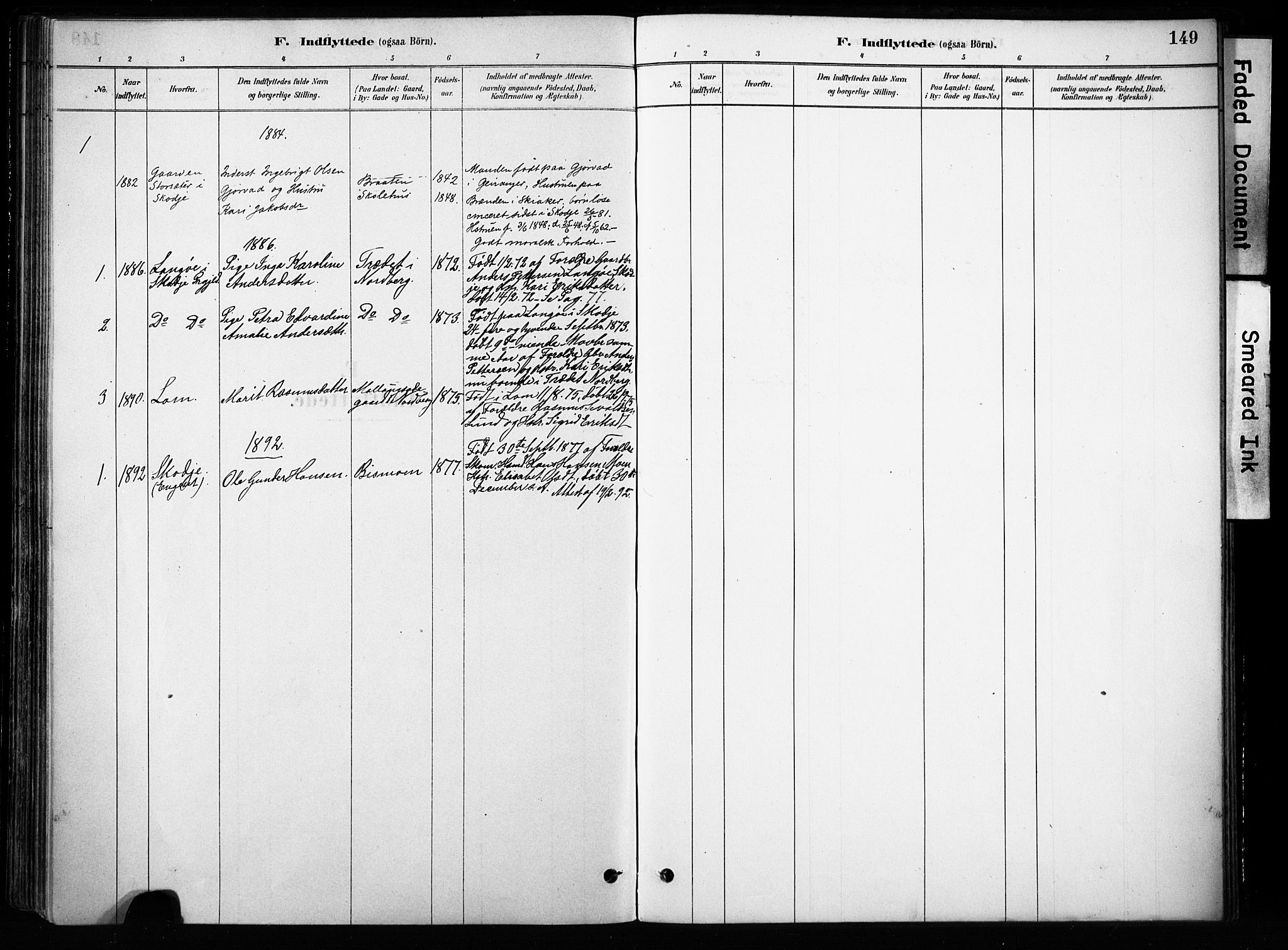 Skjåk prestekontor, SAH/PREST-072/H/Ha/Haa/L0004: Parish register (official) no. 4, 1880-1904, p. 149