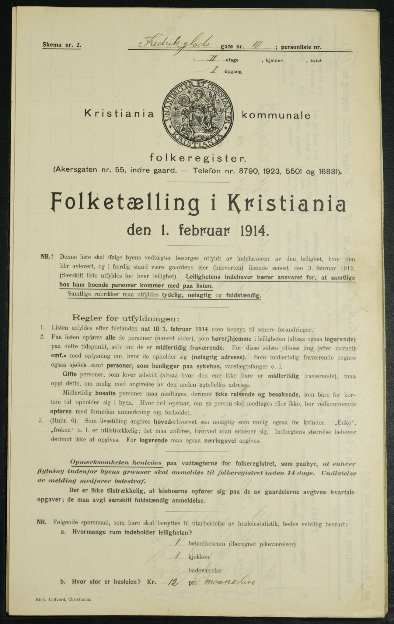 OBA, Municipal Census 1914 for Kristiania, 1914, p. 26684