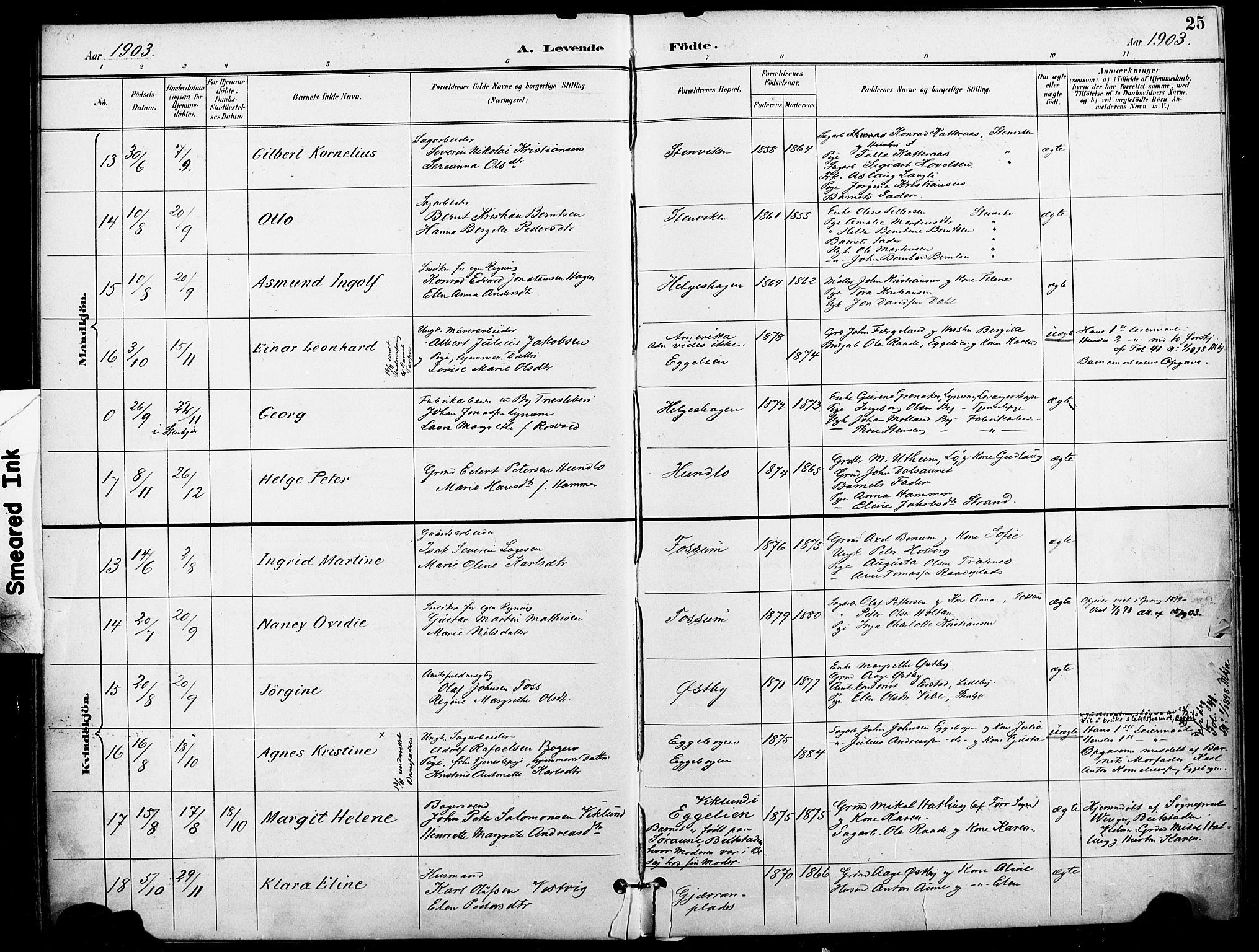 Ministerialprotokoller, klokkerbøker og fødselsregistre - Nord-Trøndelag, AV/SAT-A-1458/740/L0379: Parish register (official) no. 740A02, 1895-1907, p. 25