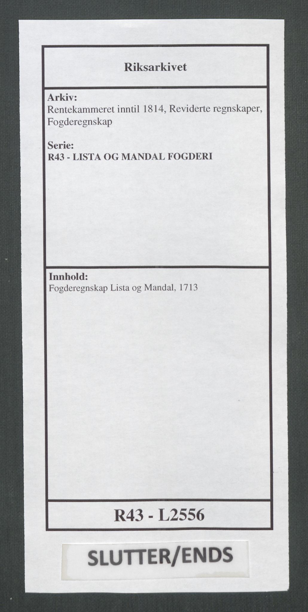 Rentekammeret inntil 1814, Reviderte regnskaper, Fogderegnskap, AV/RA-EA-4092/R43/L2556: Fogderegnskap Lista og Mandal, 1713, p. 530