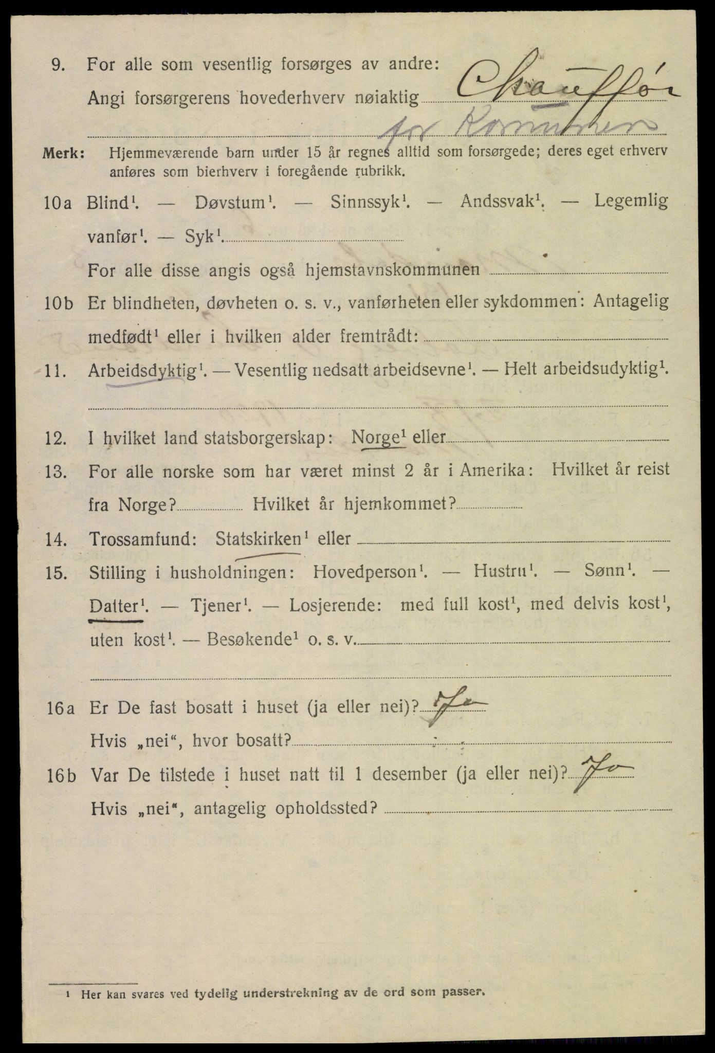 SAK, 1920 census for Mandal, 1920, p. 6978
