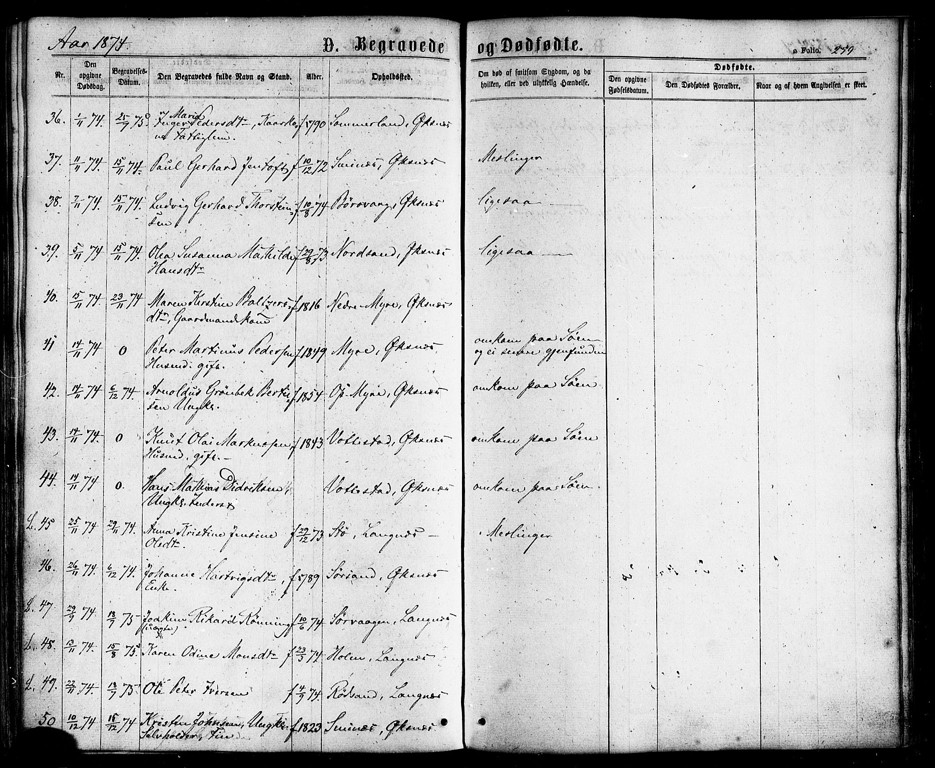 Ministerialprotokoller, klokkerbøker og fødselsregistre - Nordland, AV/SAT-A-1459/893/L1334: Parish register (official) no. 893A07, 1867-1877, p. 259