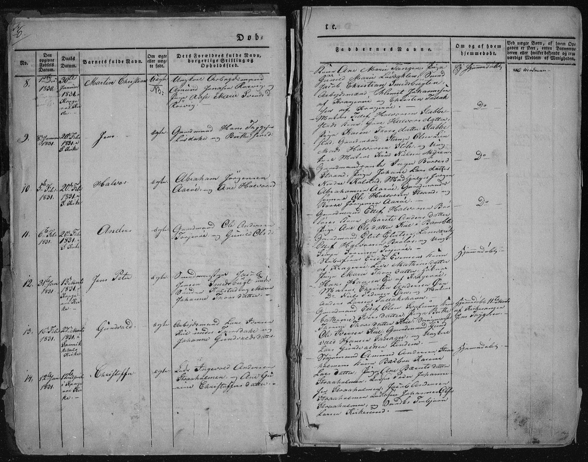 Sannidal kirkebøker, AV/SAKO-A-296/F/Fa/L0006: Parish register (official) no. 6, 1831-1847, p. 6