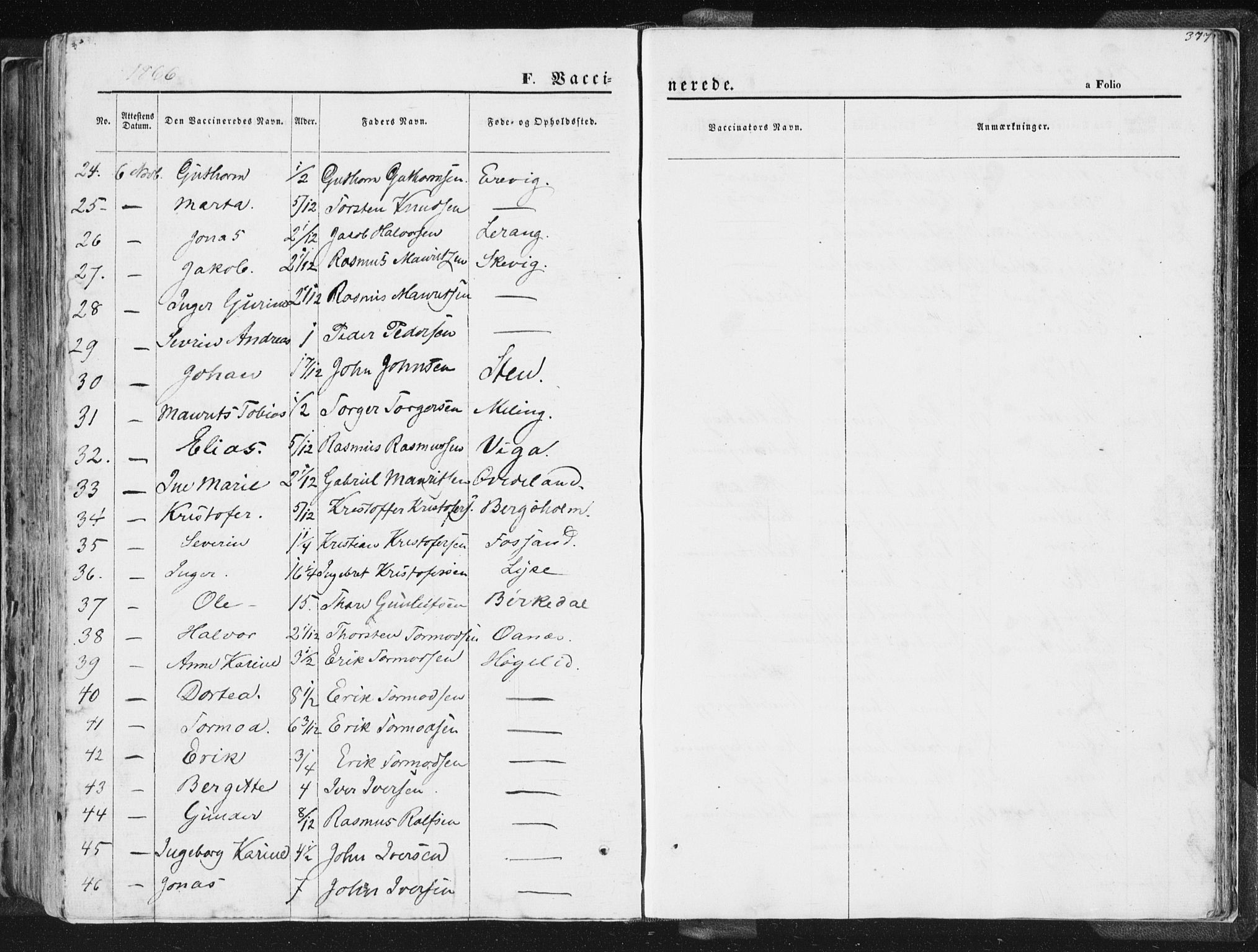 Høgsfjord sokneprestkontor, SAST/A-101624/H/Ha/Haa/L0001: Parish register (official) no. A 1, 1854-1875, p. 377