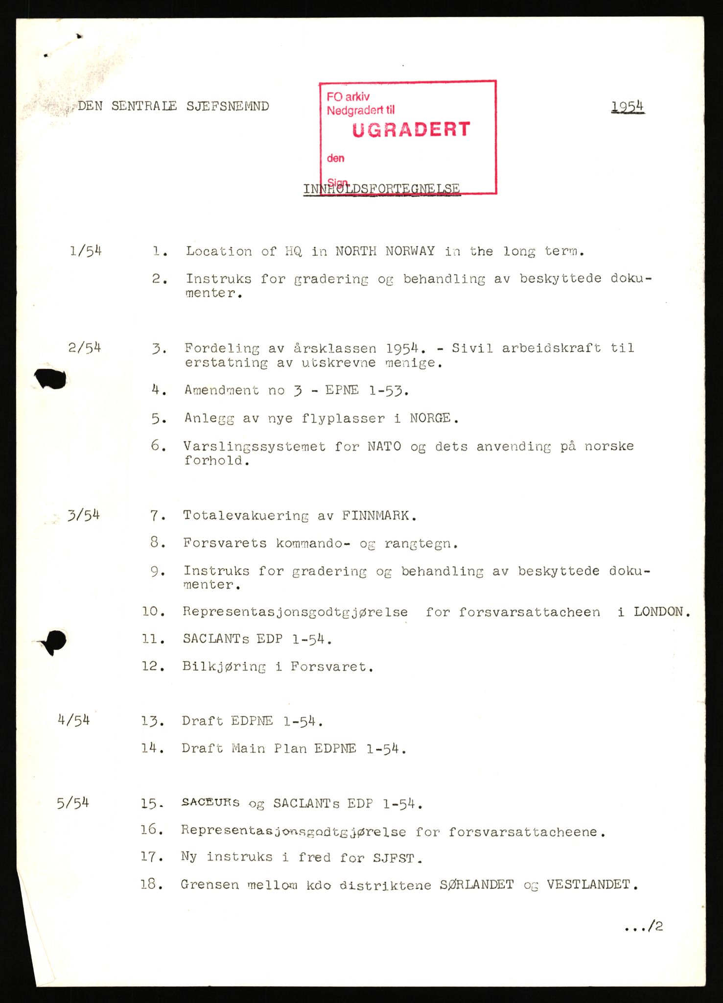 Forsvaret, Den sentrale sjefsnemnd, RA/RAFA-6733, 1953-1956, p. 169