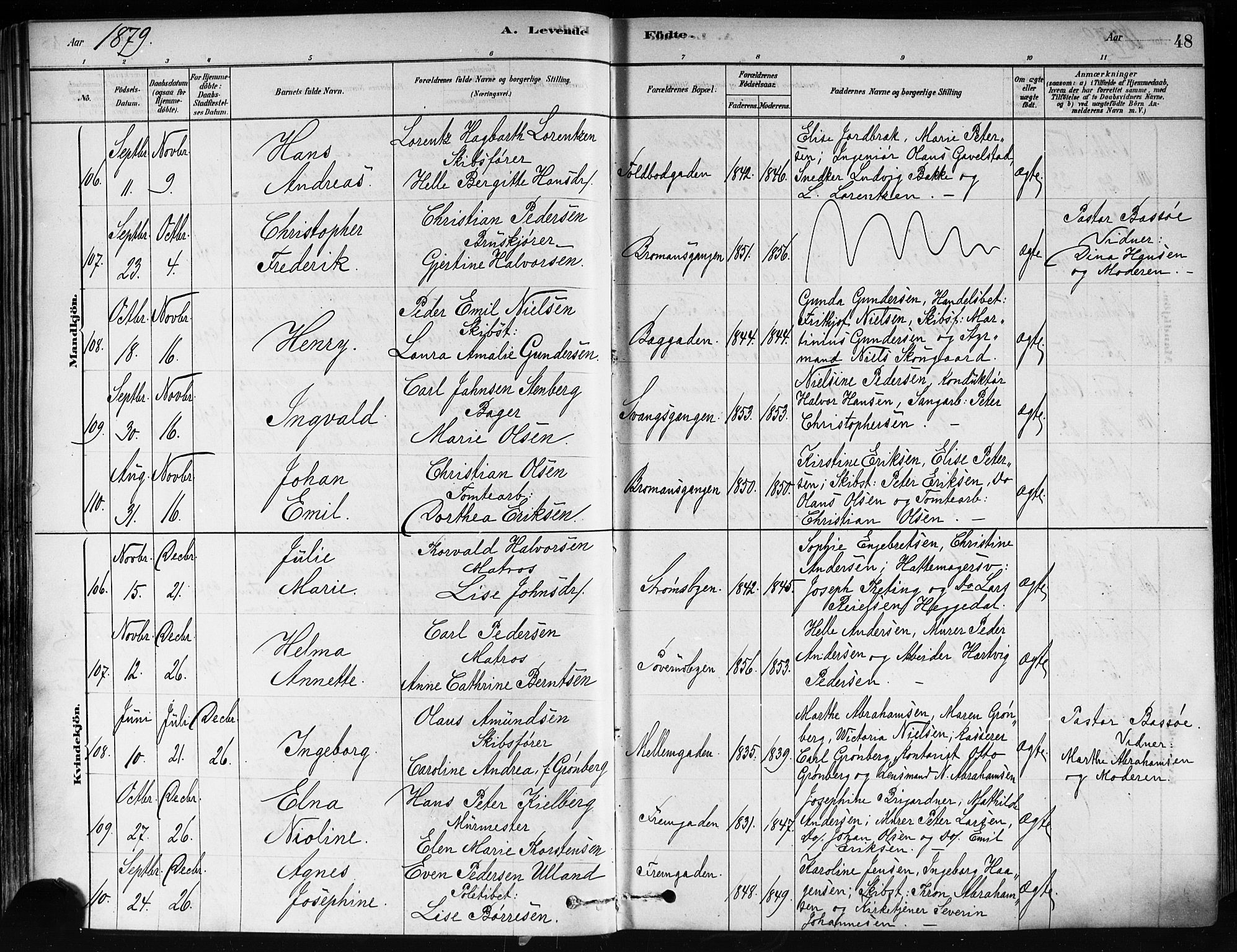 Strømsø kirkebøker, SAKO/A-246/F/Fa/L0021: Parish register (official) no. I 21, 1878-1885, p. 48