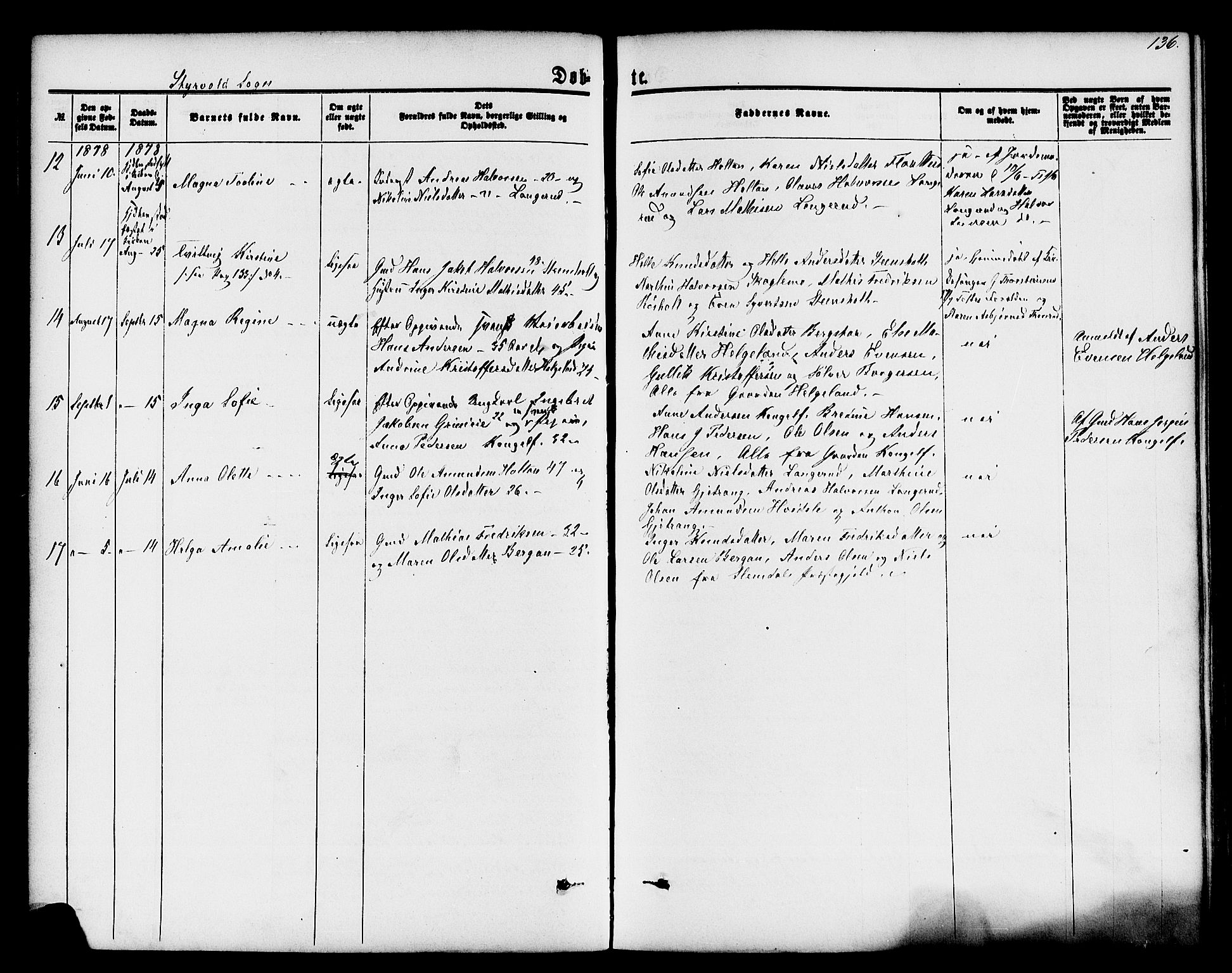 Lardal kirkebøker, AV/SAKO-A-350/F/Fa/L0007: Parish register (official) no. I 7, 1861-1880, p. 136