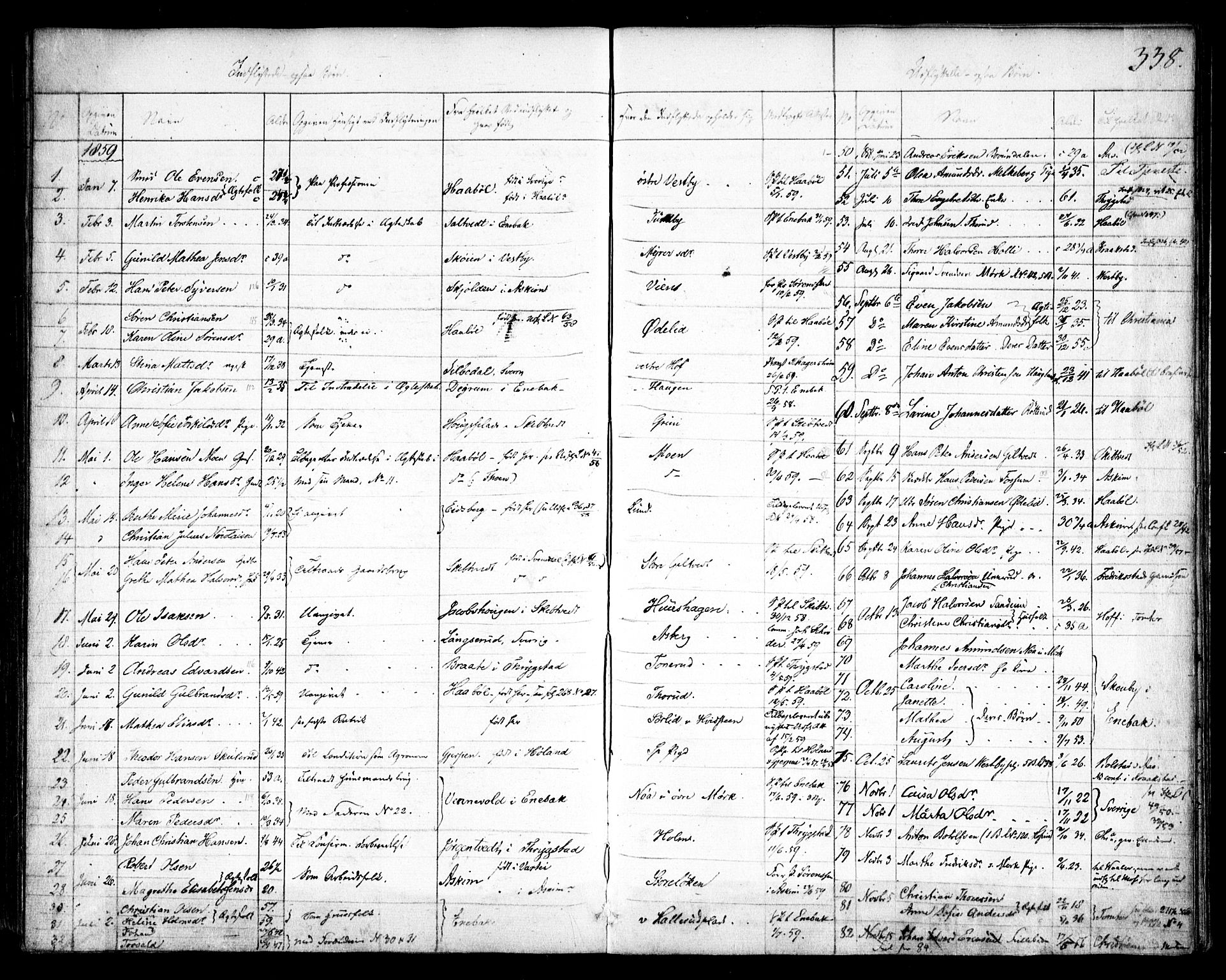 Spydeberg prestekontor Kirkebøker, SAO/A-10924/F/Fa/L0005: Parish register (official) no. I 5, 1842-1862, p. 338