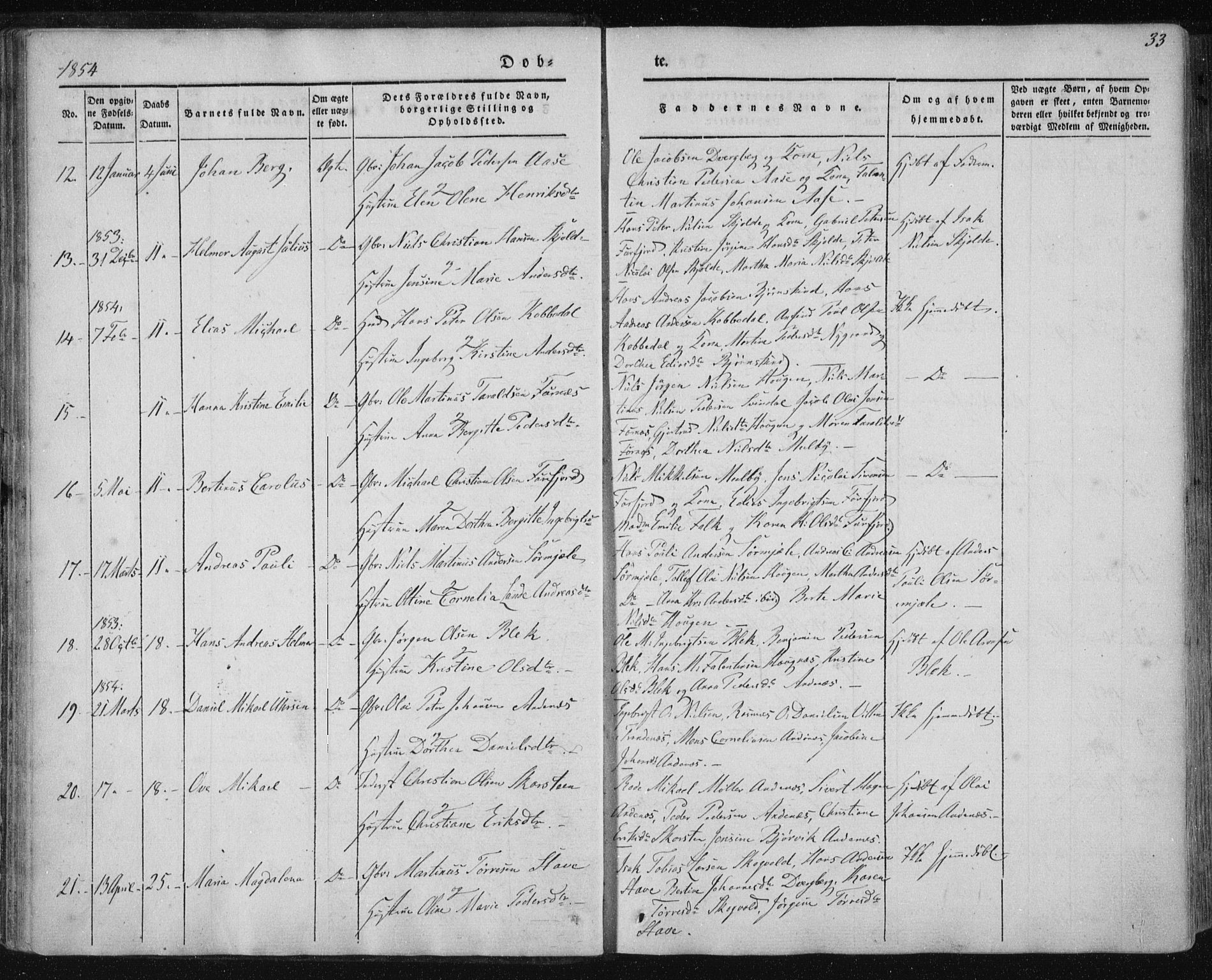 Ministerialprotokoller, klokkerbøker og fødselsregistre - Nordland, AV/SAT-A-1459/897/L1396: Parish register (official) no. 897A04, 1842-1866, p. 33