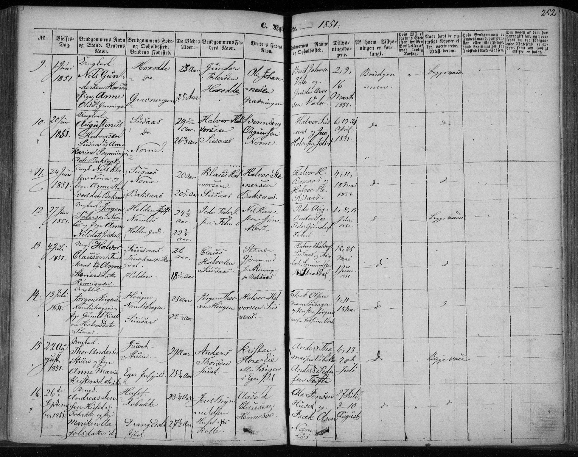 Holla kirkebøker, SAKO/A-272/F/Fa/L0005: Parish register (official) no. 5, 1849-1860, p. 252