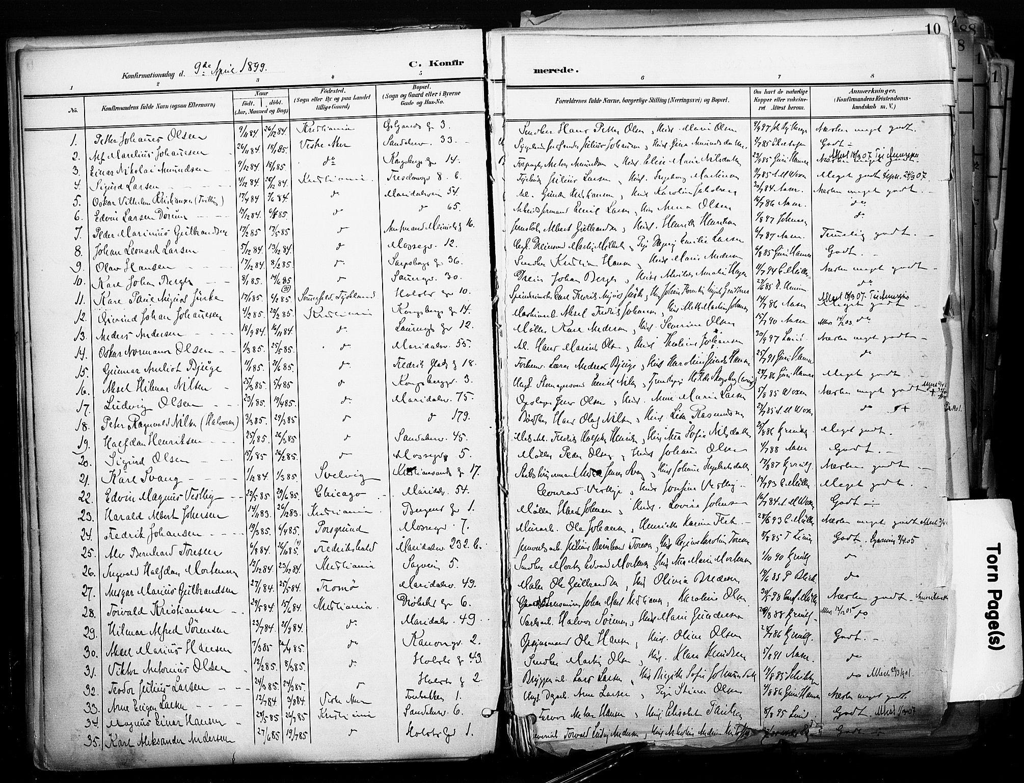 Sagene prestekontor Kirkebøker, SAO/A-10796/F/L0005: Parish register (official) no. 5, 1898-1911, p. 9