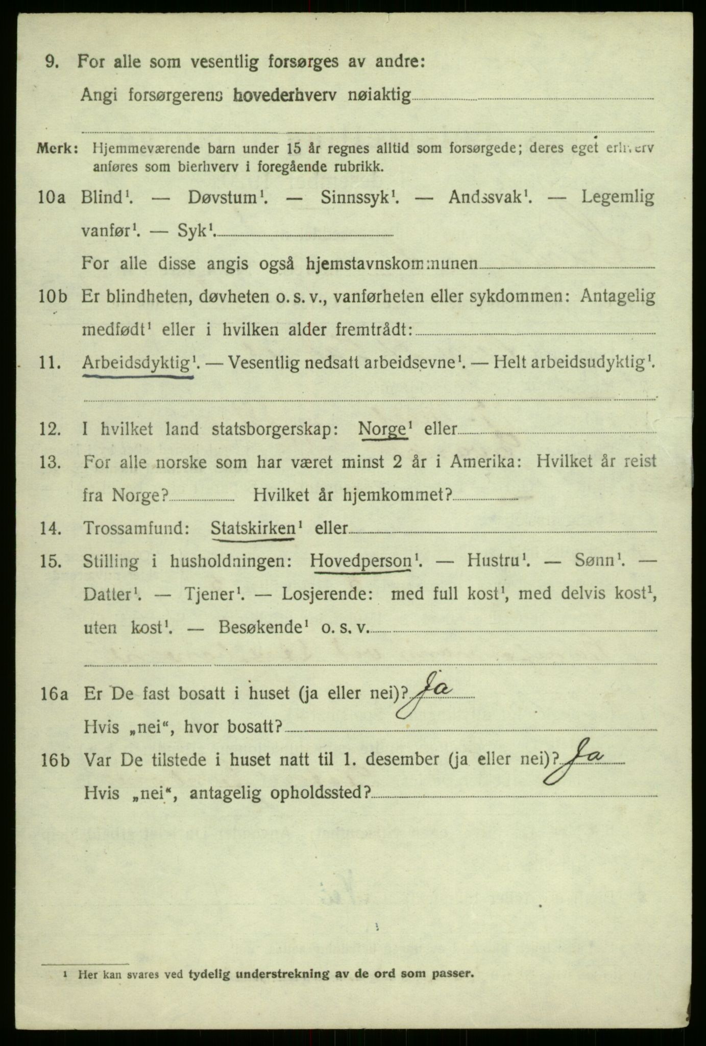 SAB, 1920 census for Aurland, 1920, p. 4071